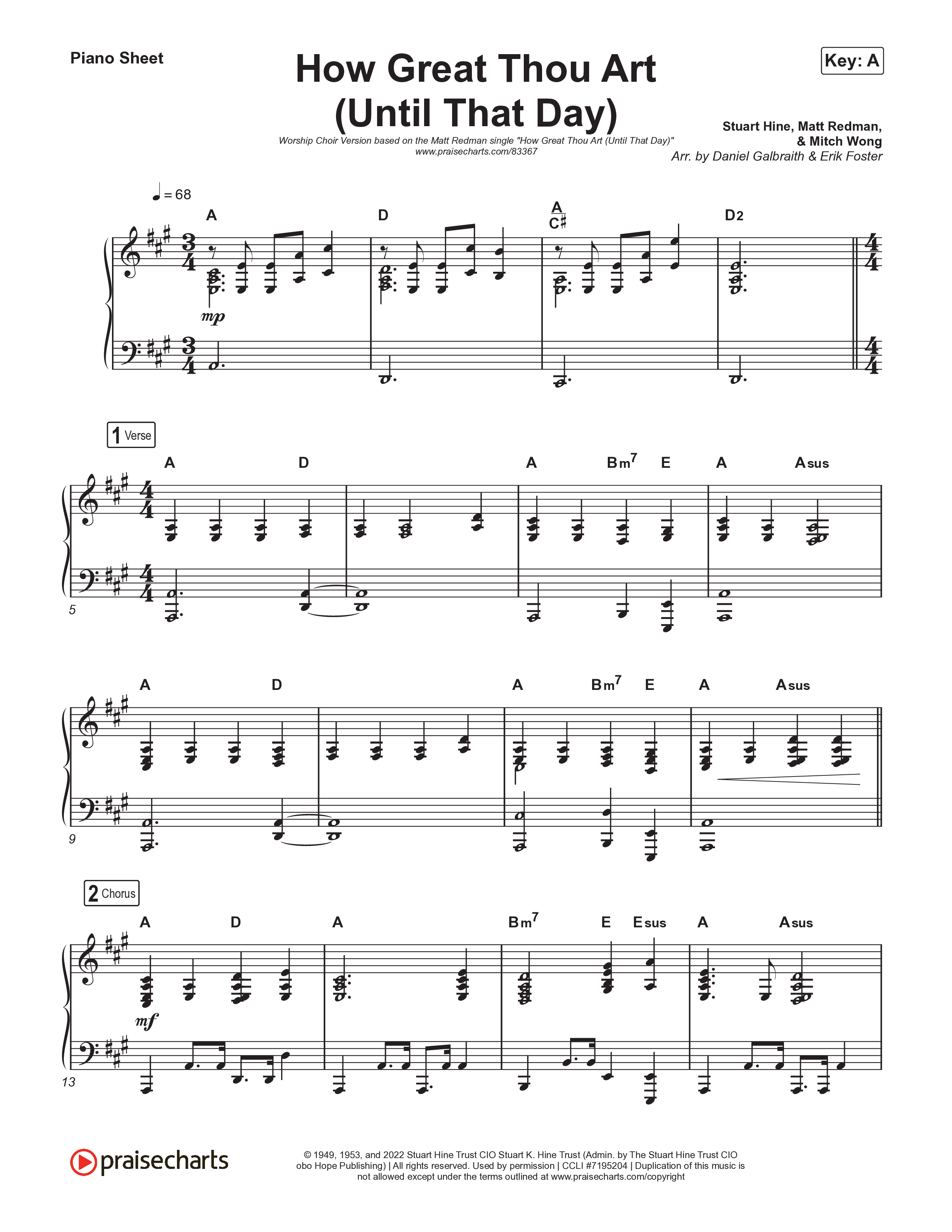 How Great Thou Art (Until That Day) (Worship Choir/SAB) Piano Sheet (Matt Redman / Chris Tomlin / Hillary Scott / Cody Carnes / Kari Jobe / Naomi Raine / TAYA / Blessing Offor / Brian Johnson / Jenn Johnson / Matt Maher / Mitch Wong / Benjamin William Hastings / Pat Barrett / Jon Reddick / Ryan Ellis / Arr. Erik Foster)
