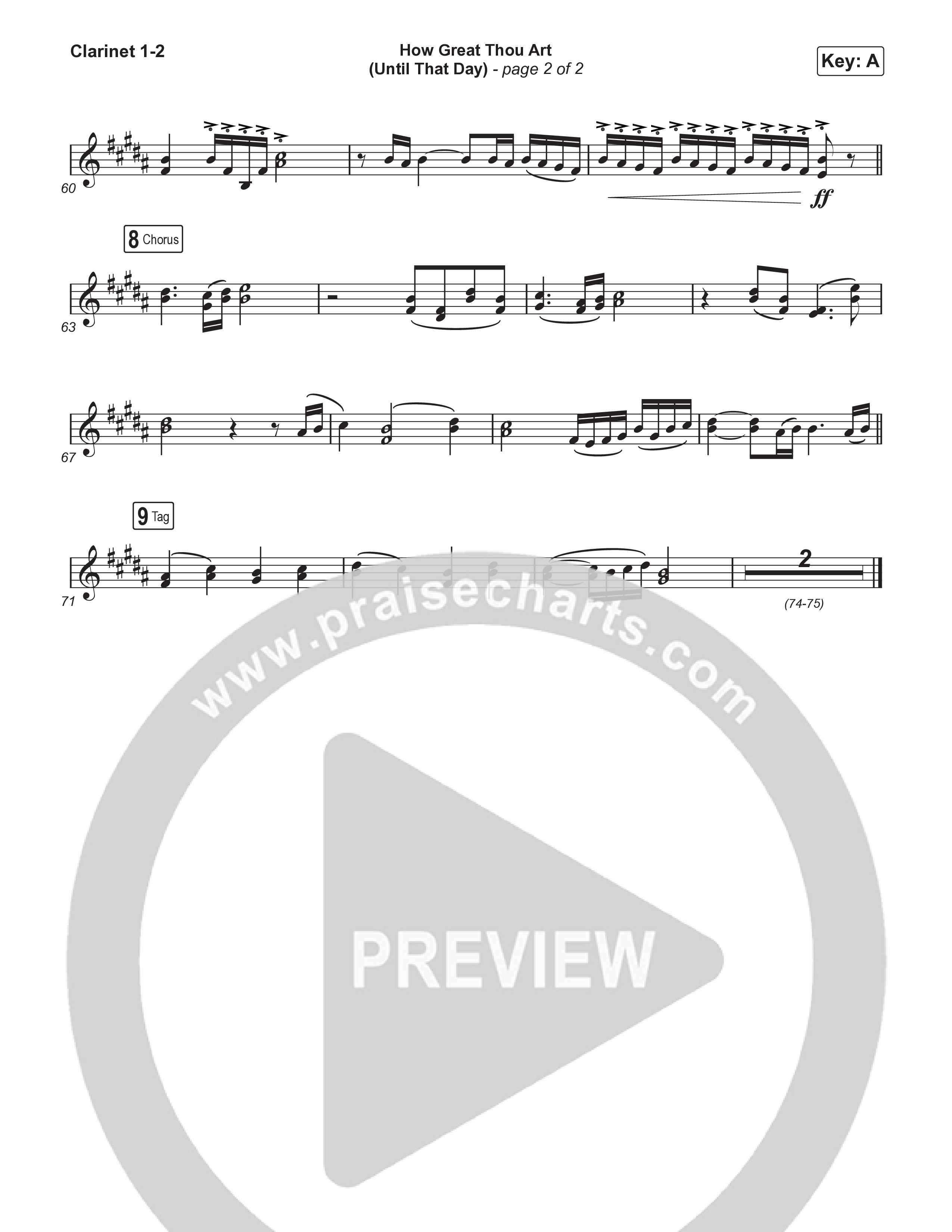 How Great Thou Art (Until That Day) (Unison/2-Part) Clarinet 1/2 (Matt Redman / Chris Tomlin / Hillary Scott / Cody Carnes / Kari Jobe / Naomi Raine / TAYA / Blessing Offor / Brian Johnson / Jenn Johnson / Matt Maher / Mitch Wong / Benjamin William Hastings / Pat Barrett / Jon Reddick / Ryan Ellis / Arr. Erik Foster)