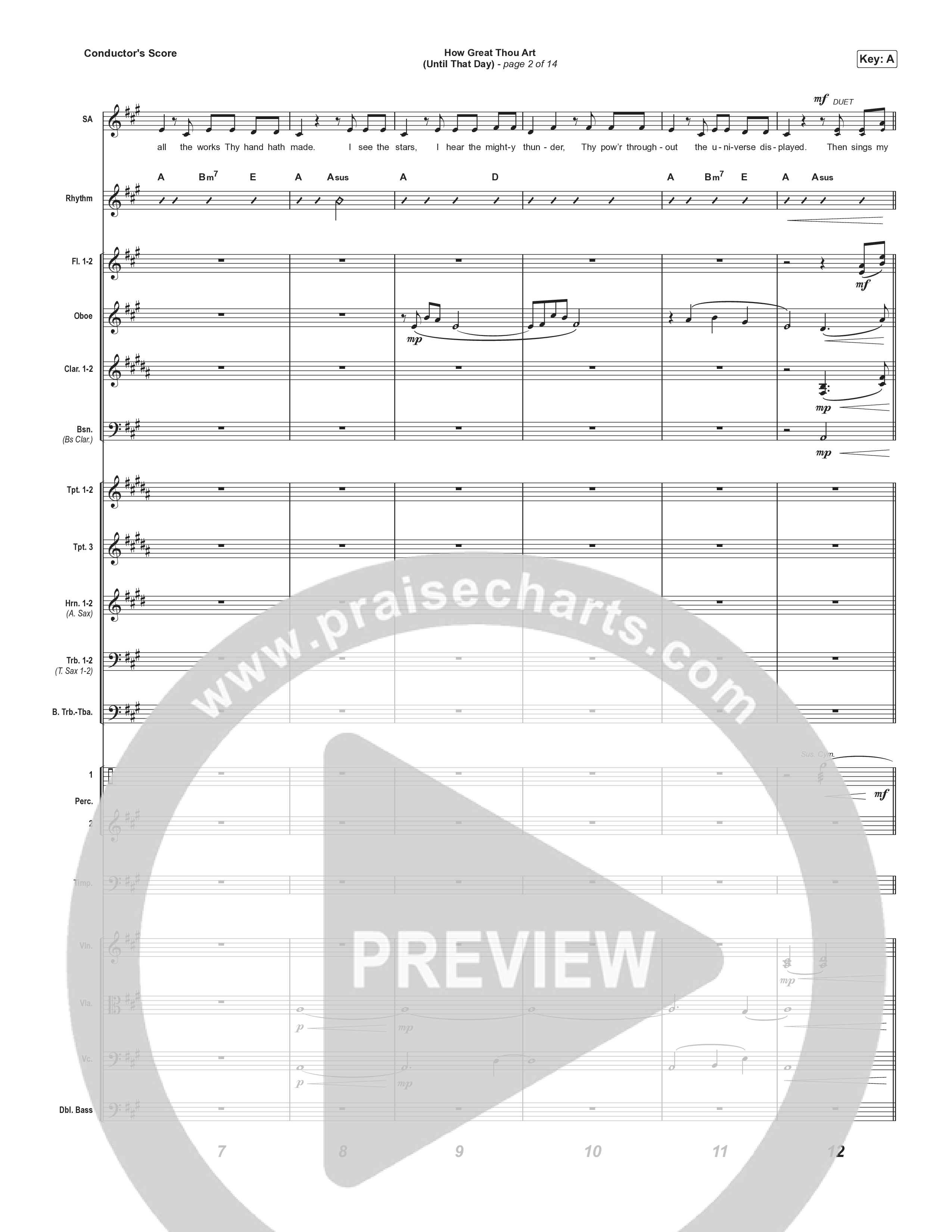 How Great Thou Art (Until That Day) (Unison/2-Part) Conductor's Score (Matt Redman / Chris Tomlin / Hillary Scott / Cody Carnes / Kari Jobe / Naomi Raine / TAYA / Blessing Offor / Brian Johnson / Jenn Johnson / Matt Maher / Mitch Wong / Benjamin William Hastings / Pat Barrett / Jon Reddick / Ryan Ellis / Arr. Erik Foster)