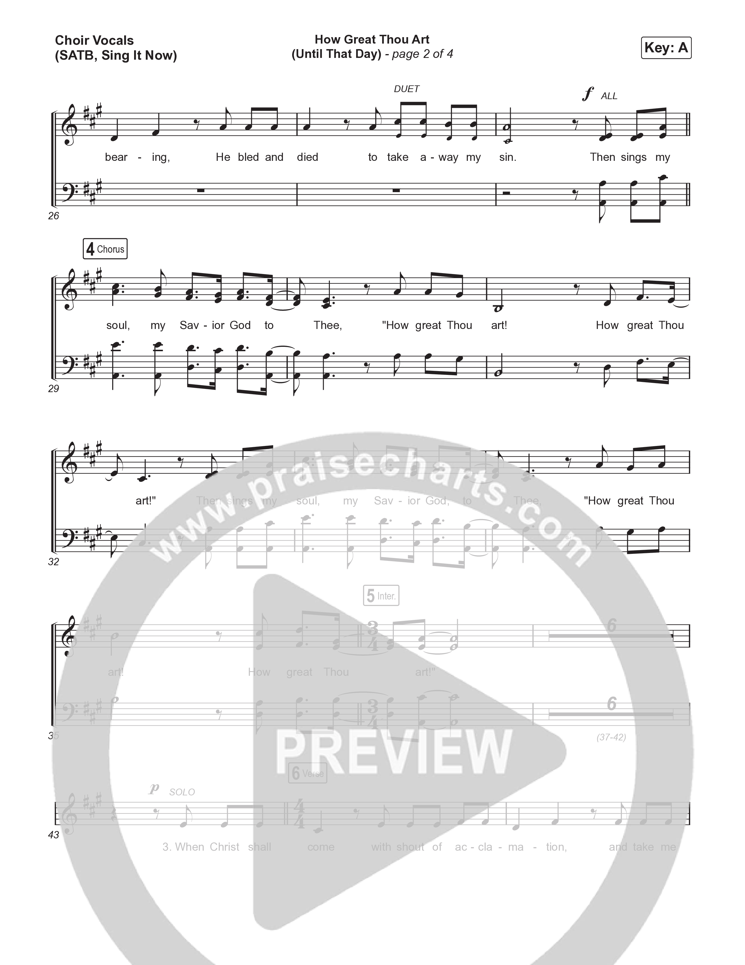 How Great Thou Art (Until That Day) (Sing It Now) Choir Sheet (SATB) (Matt Redman / Chris Tomlin / Hillary Scott / Cody Carnes / Kari Jobe / Naomi Raine / TAYA / Blessing Offor / Brian Johnson / Jenn Johnson / Matt Maher / Mitch Wong / Benjamin William Hastings / Pat Barrett / Jon Reddick / Ryan Ellis / Arr. Erik Foster)
