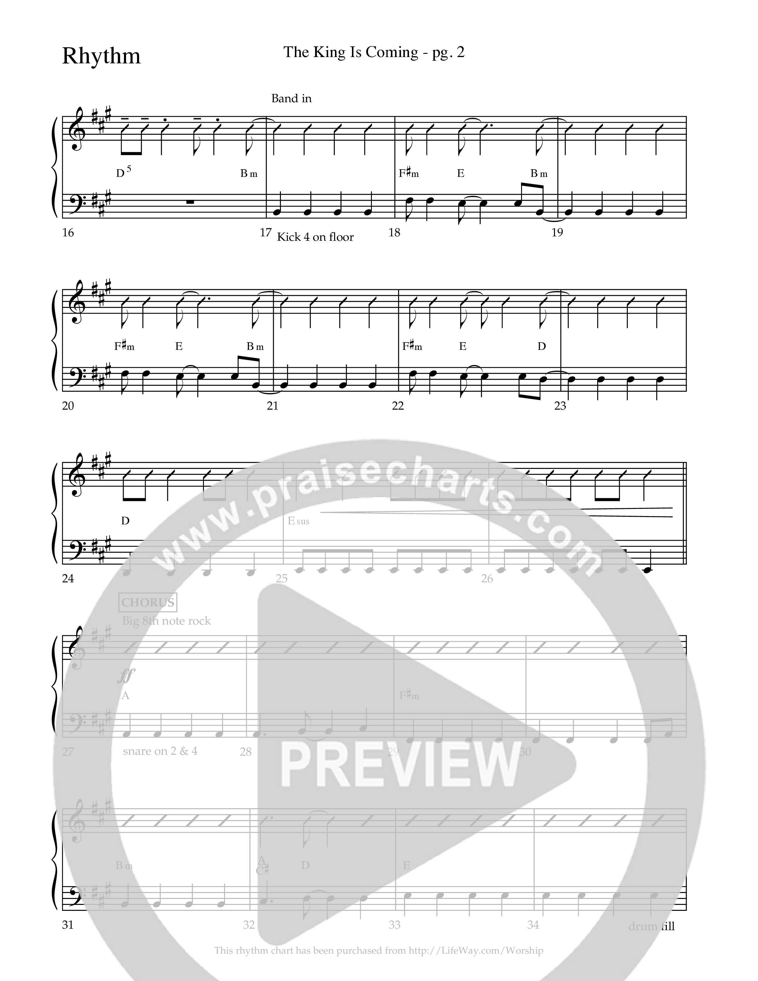 The King Is Coming (Choral Anthem SATB) Lead Melody & Rhythm (Lifeway Choral / Arr. Travis Cottrell)