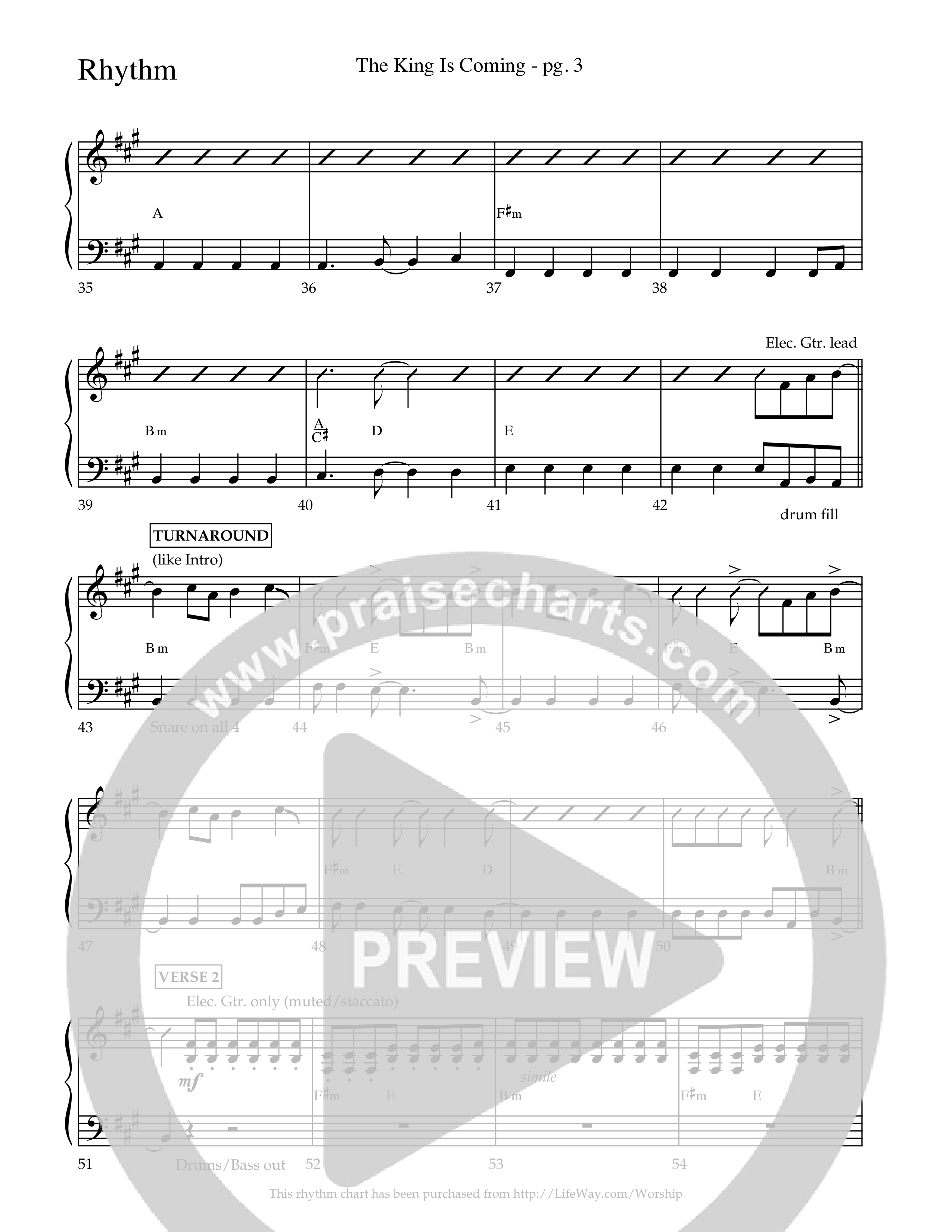 The King Is Coming (Choral Anthem SATB) Lead Melody & Rhythm (Lifeway Choral / Arr. Travis Cottrell)