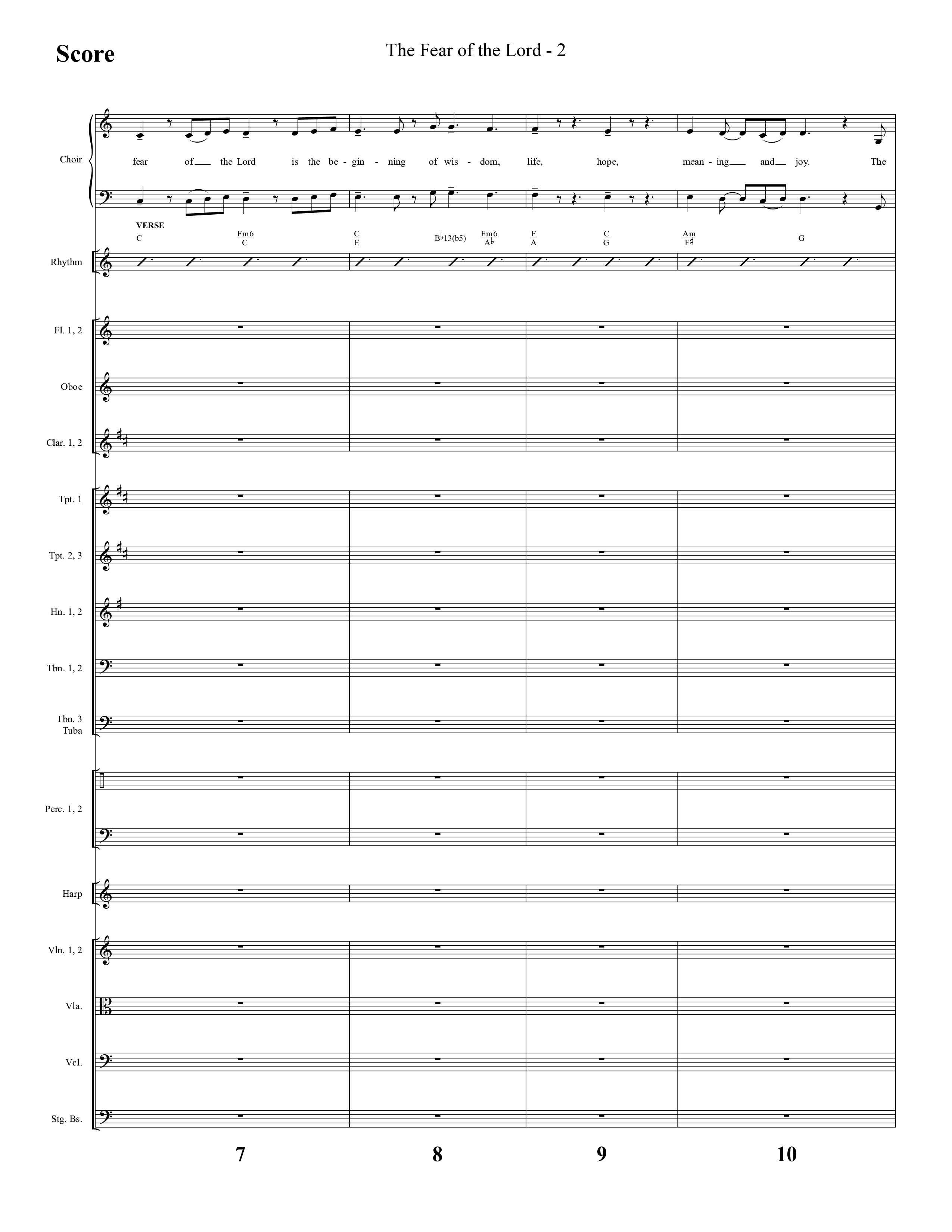 The Fear Of The Lord (Choral Anthem SATB) Orchestration (Lifeway Choral / Arr. Cliff Duren)