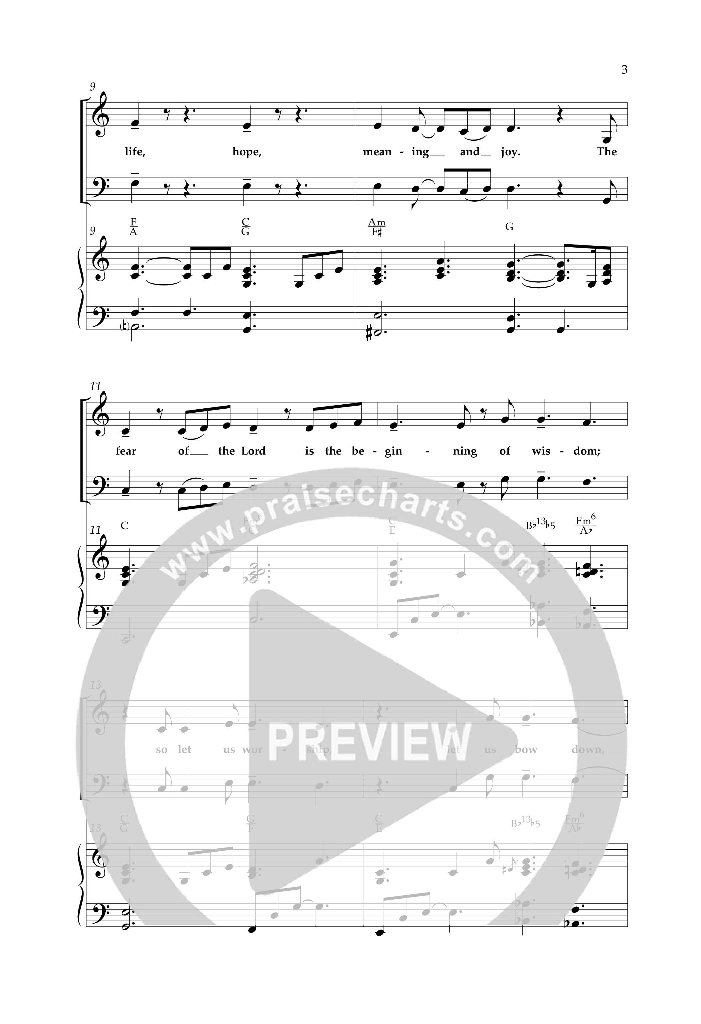 The Fear Of The Lord (Choral Anthem SATB) Anthem (SATB/Piano) (Lifeway Choral / Arr. Cliff Duren)