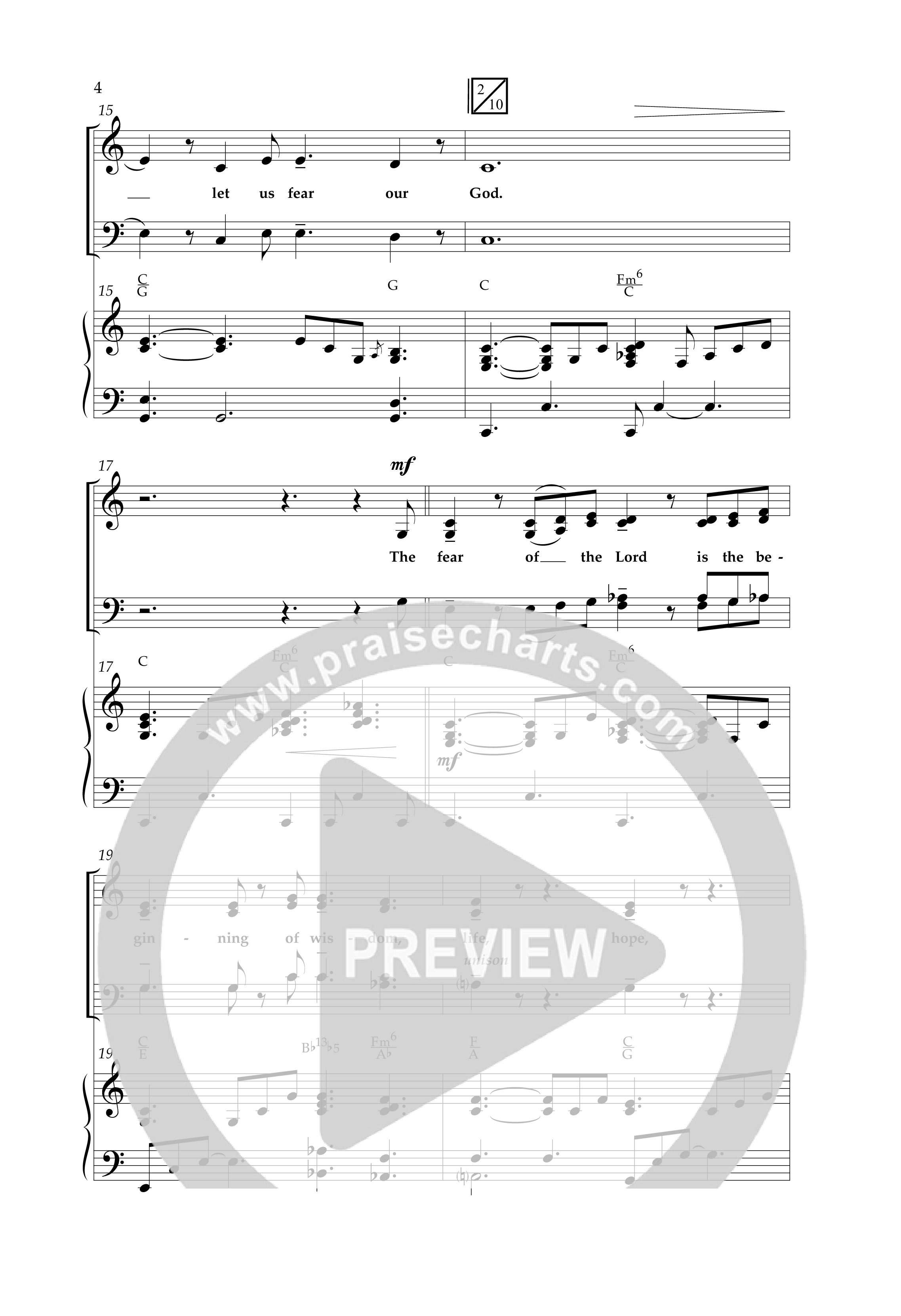 The Fear Of The Lord (Choral Anthem SATB) Anthem (SATB/Piano) (Lifeway Choral / Arr. Cliff Duren)