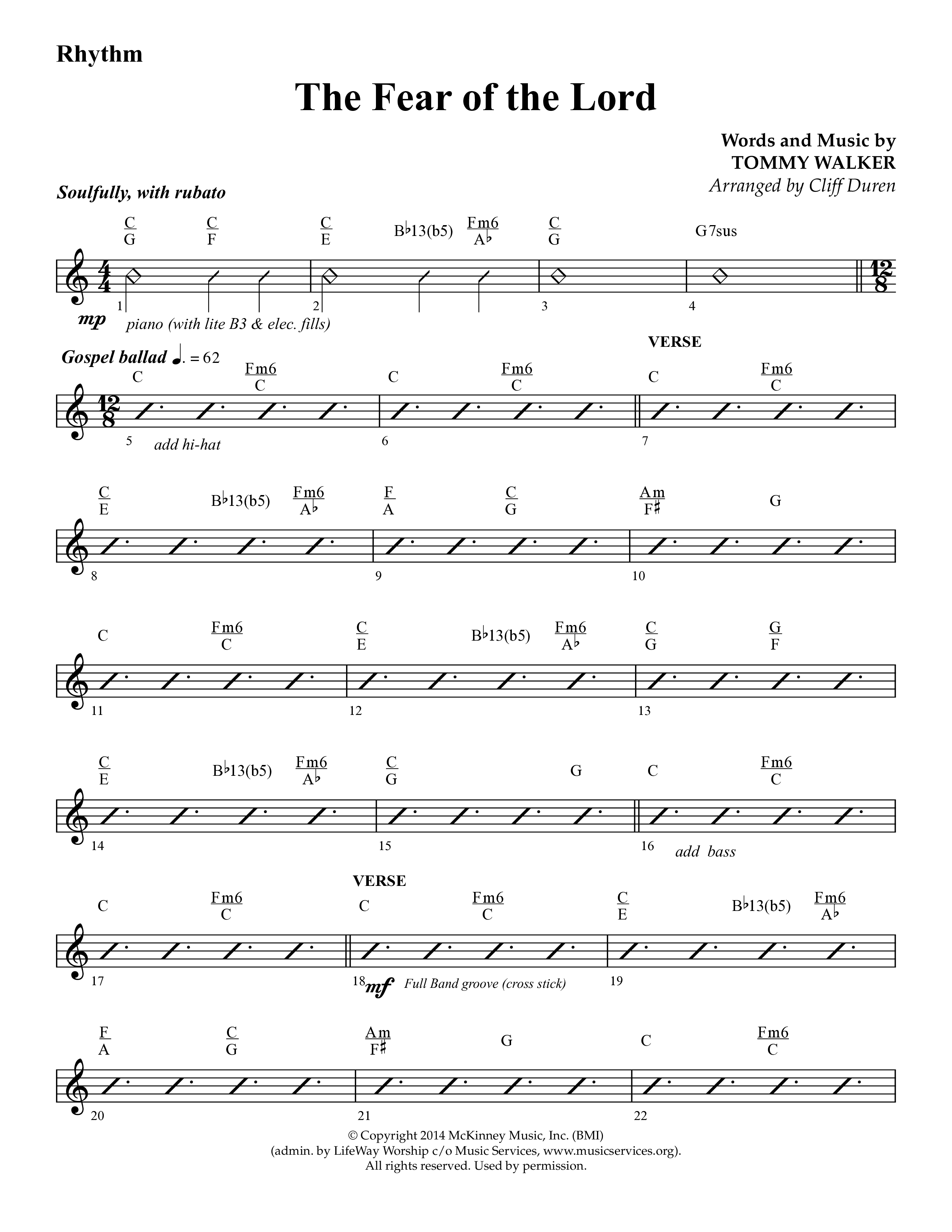 The Fear Of The Lord (Choral Anthem SATB) Lead Melody & Rhythm (Lifeway Choral / Arr. Cliff Duren)