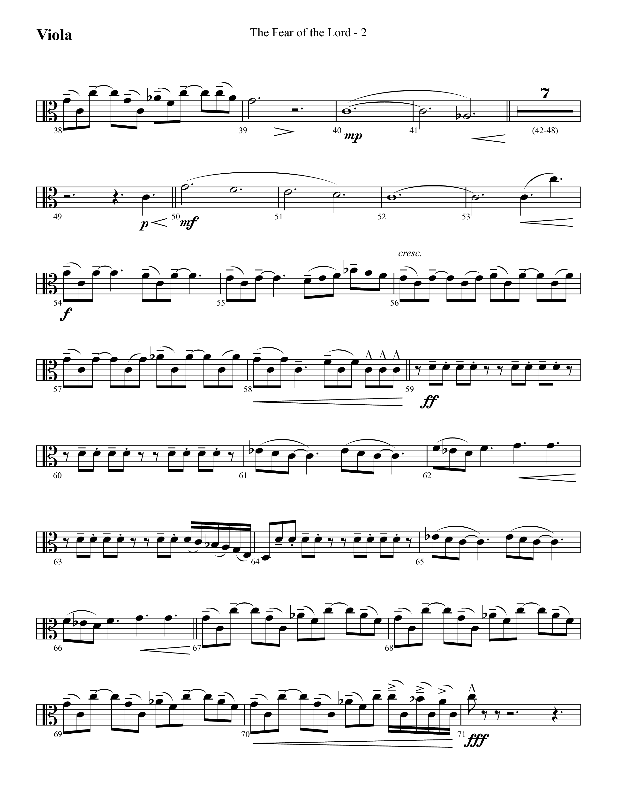 The Fear Of The Lord (Choral Anthem SATB) Viola (Lifeway Choral / Arr. Cliff Duren)