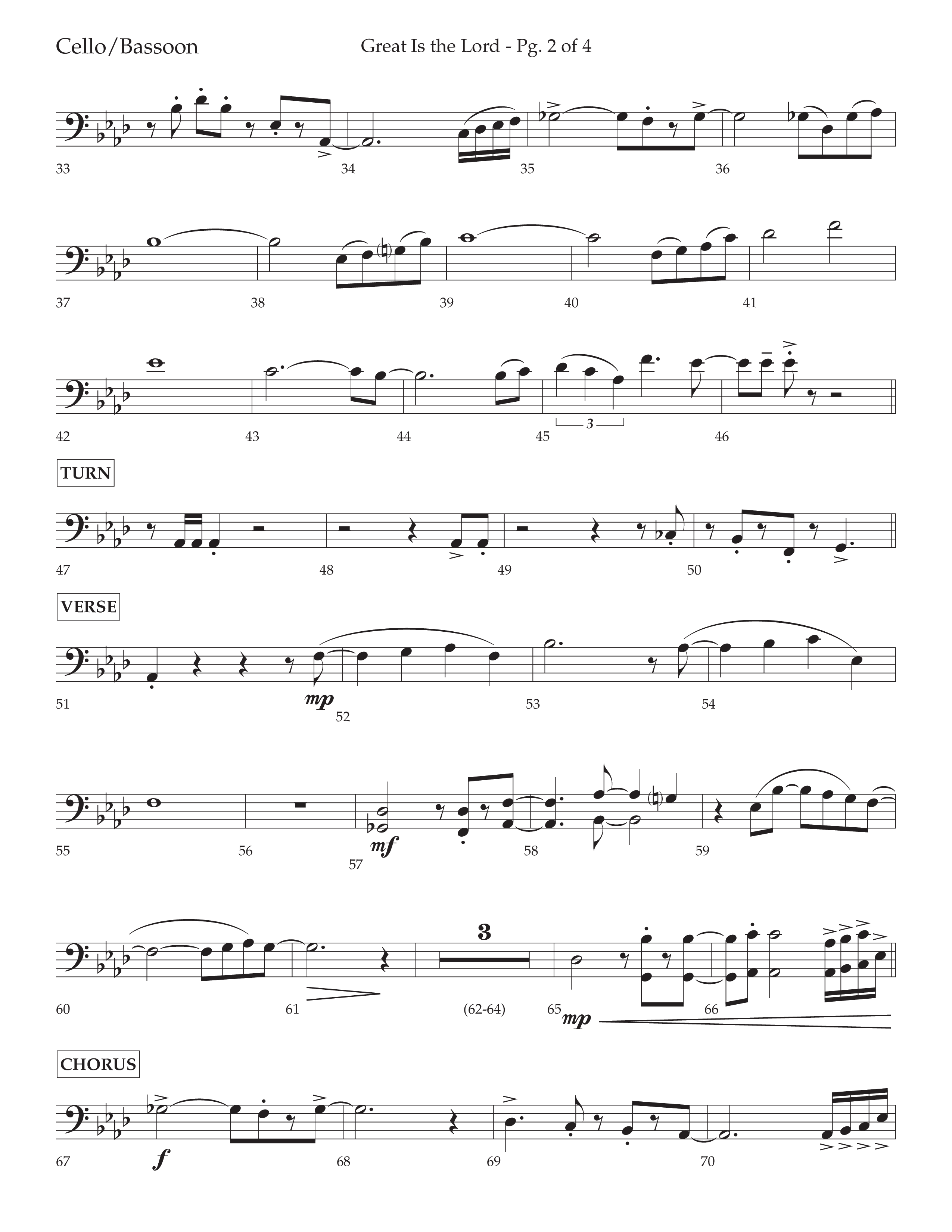 Great Is The Lord (with Blessing And Honor) (Choral Anthem SATB) Cello (Lifeway Choral / Arr. David Wise / Orch. Bradley Knight)