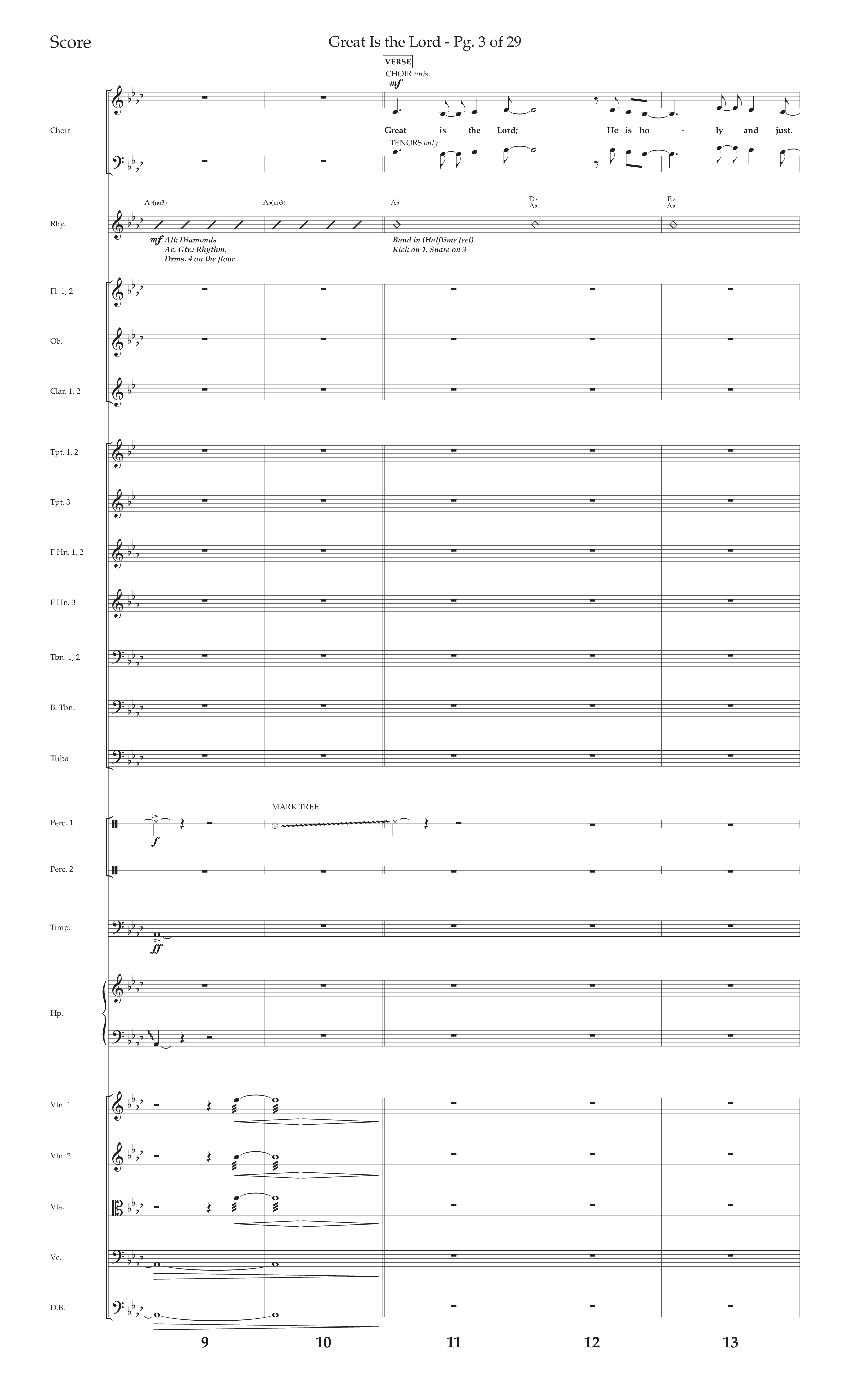 Great Is The Lord (with Blessing And Honor) (Choral Anthem SATB) Conductor's Score (Lifeway Choral / Arr. David Wise / Orch. Bradley Knight)