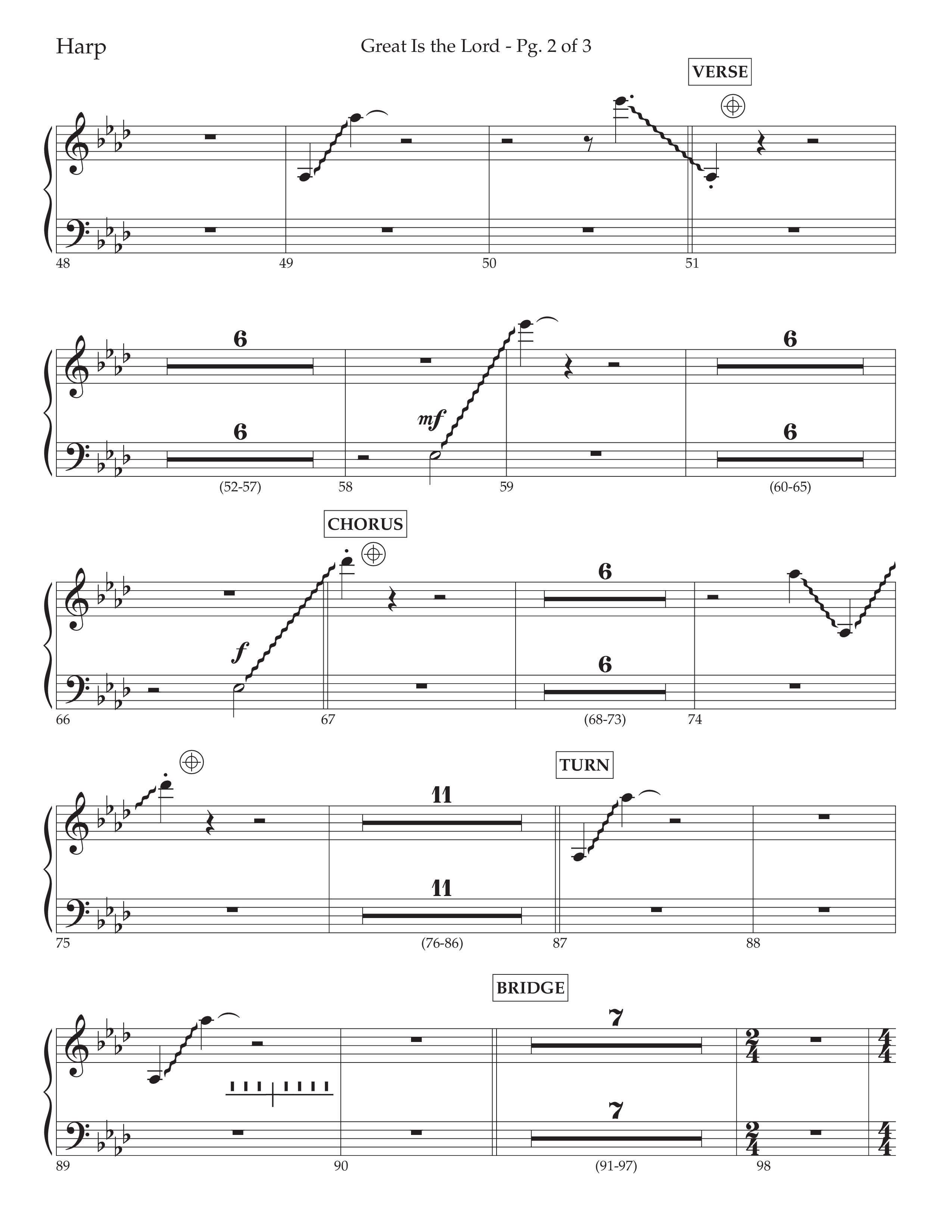 Great Is The Lord (with Blessing And Honor) (Choral Anthem SATB) Harp (Lifeway Choral / Arr. David Wise / Orch. Bradley Knight)