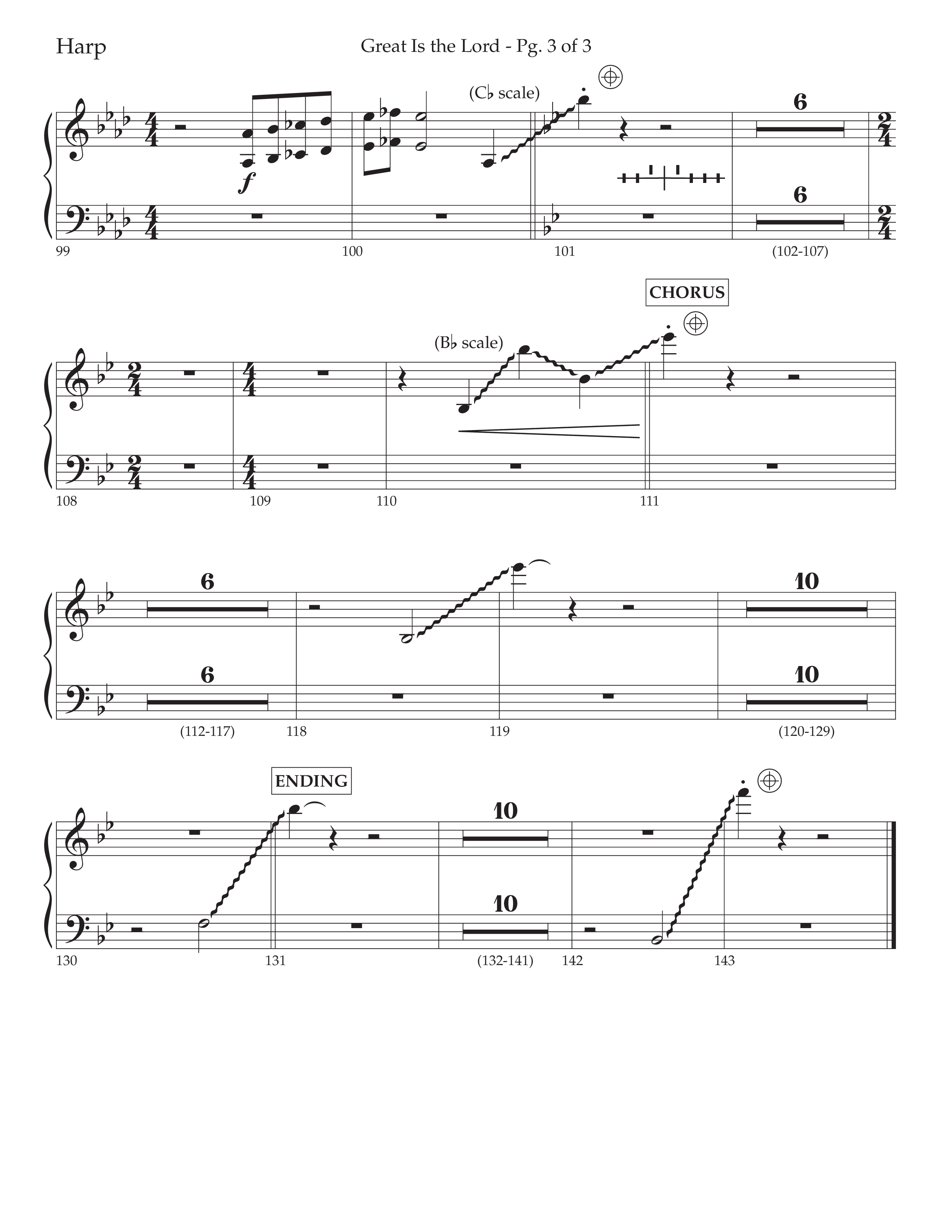 Great Is The Lord (with Blessing And Honor) (Choral Anthem SATB) Harp (Lifeway Choral / Arr. David Wise / Orch. Bradley Knight)