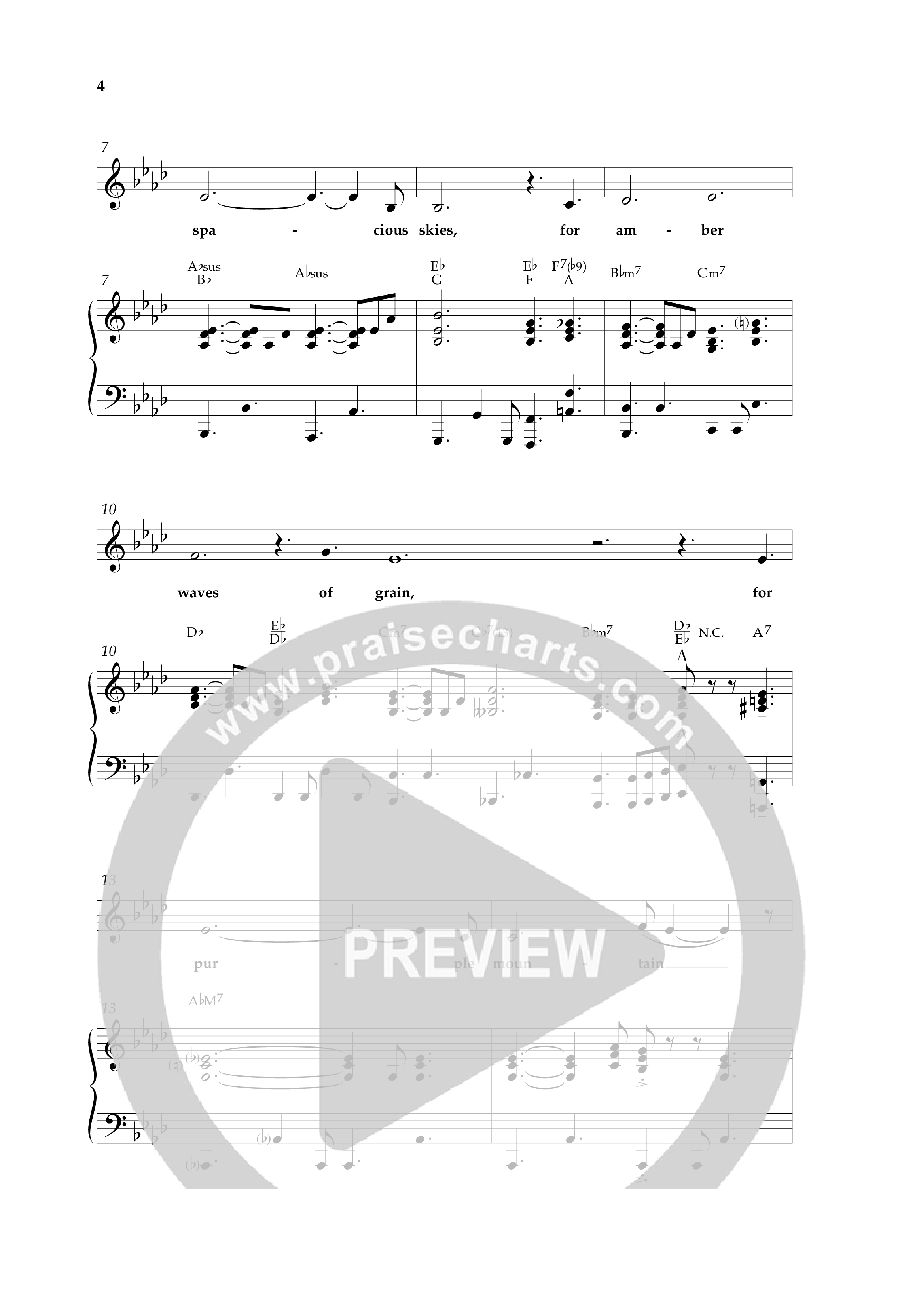 America The Beautiful (with Freedoms Song) (Choral Anthem SATB) Anthem (SATB/Piano) (Lifeway Choral / Arr. Cliff Duren)