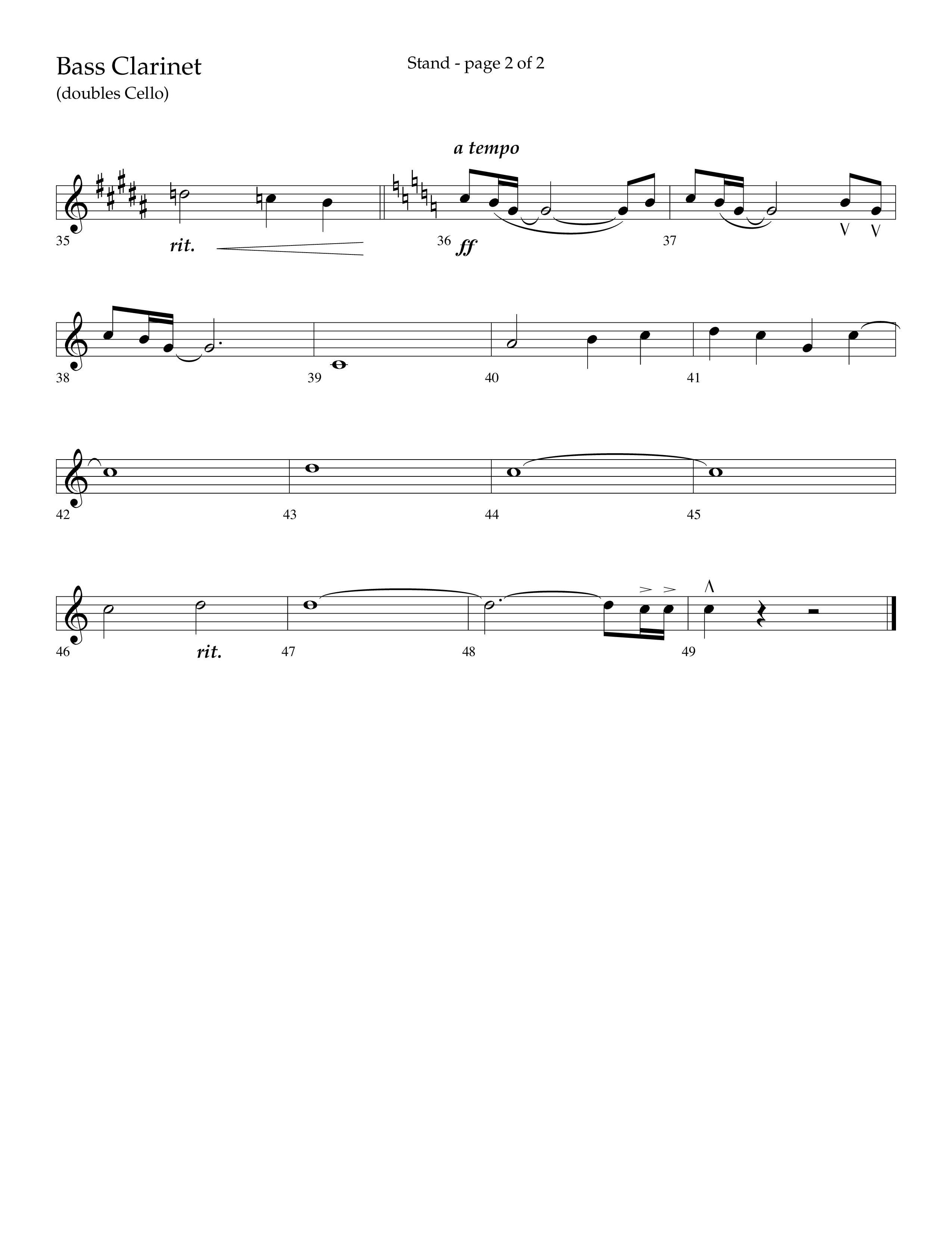 Stand (with Standing On The Promises) (Choral Anthem SATB) Bass Clarinet (Lifeway Choral / Arr. Cliff Duren)