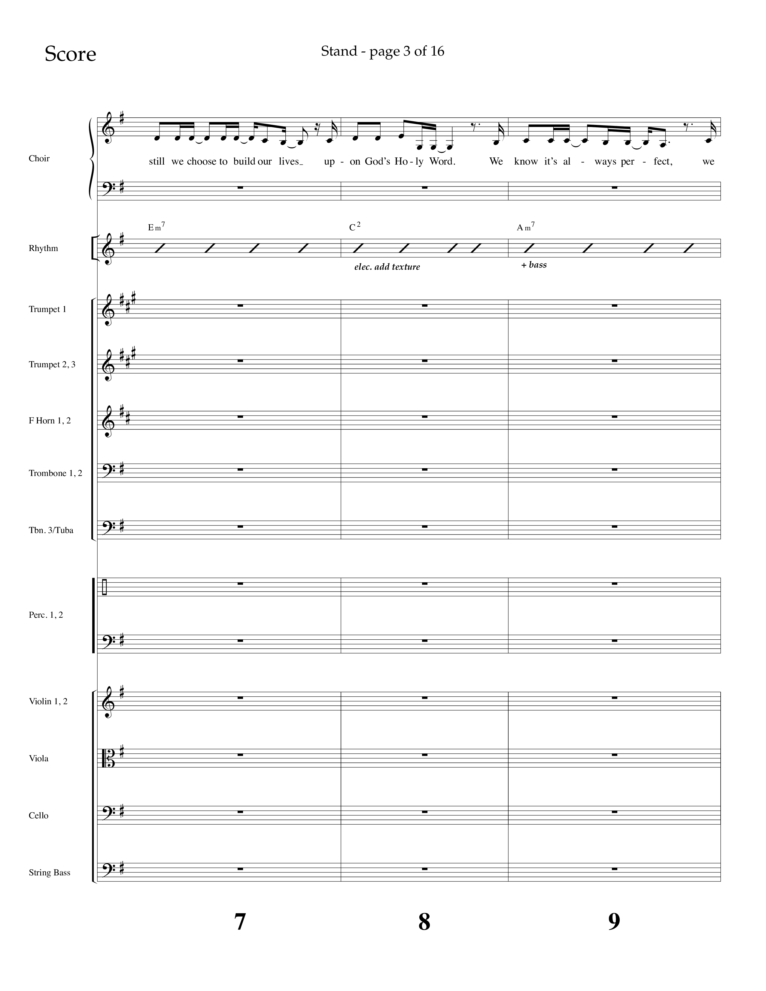 Stand (with Standing On The Promises) (Choral Anthem SATB) Conductor's Score (Lifeway Choral / Arr. Cliff Duren)