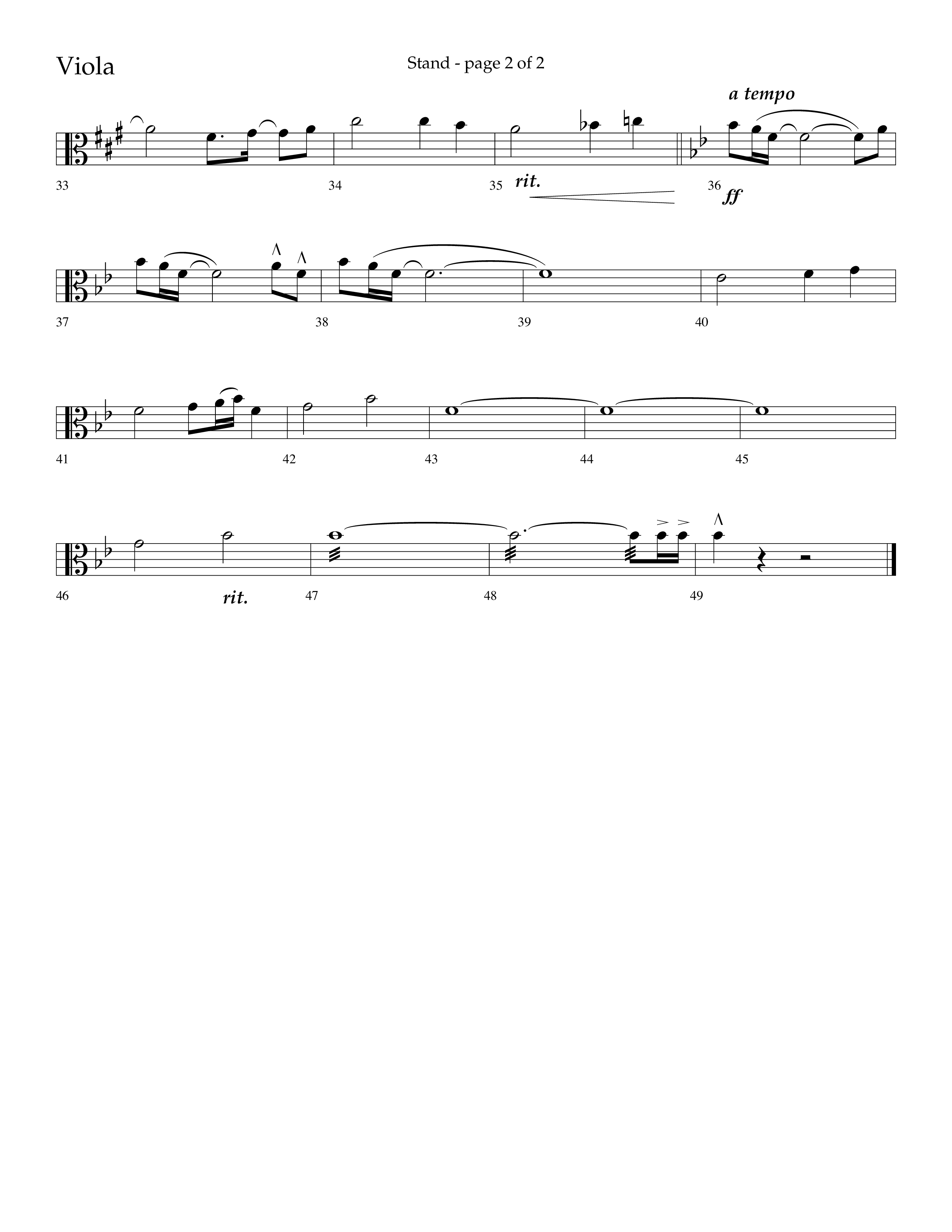 Stand (with Standing On The Promises) (Choral Anthem SATB) Viola (Lifeway Choral / Arr. Cliff Duren)