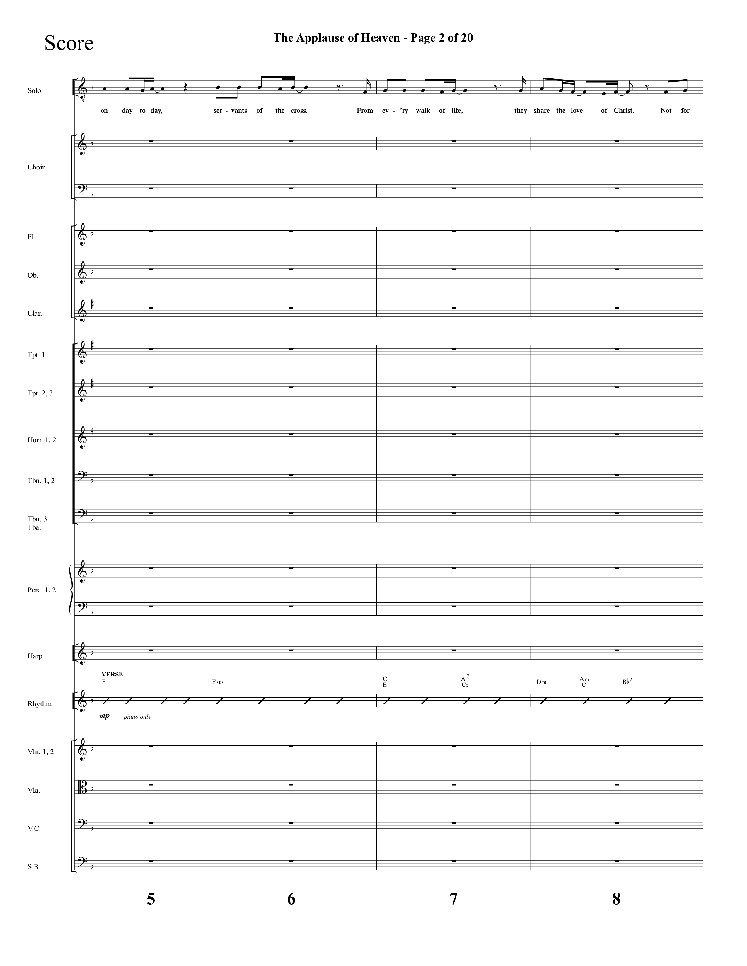 The Applause Of Heaven (Choral Anthem SATB) Orchestration (Lifeway Choral / Arr. Cliff Duren)