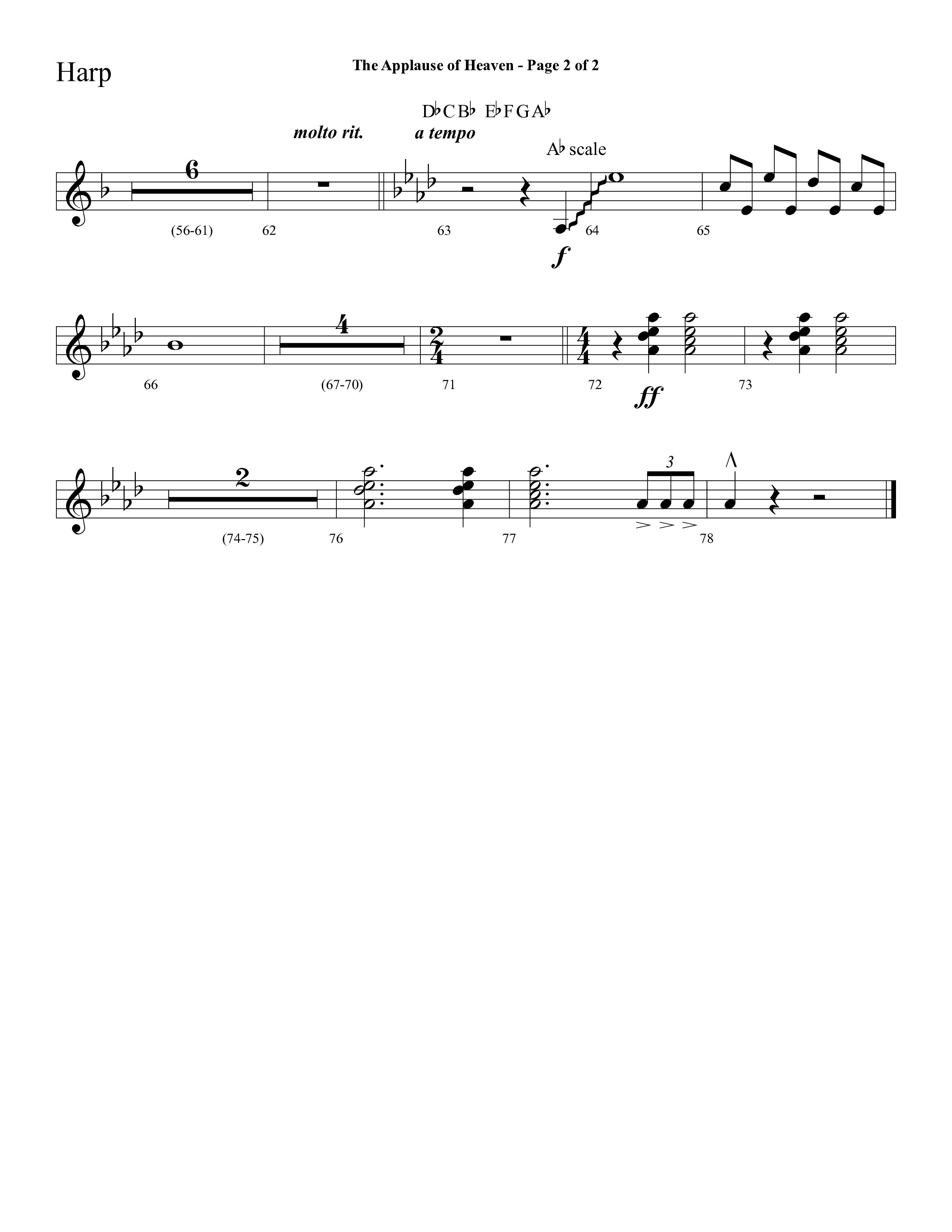 The Applause Of Heaven (Choral Anthem SATB) Harp (Lifeway Choral / Arr. Cliff Duren)