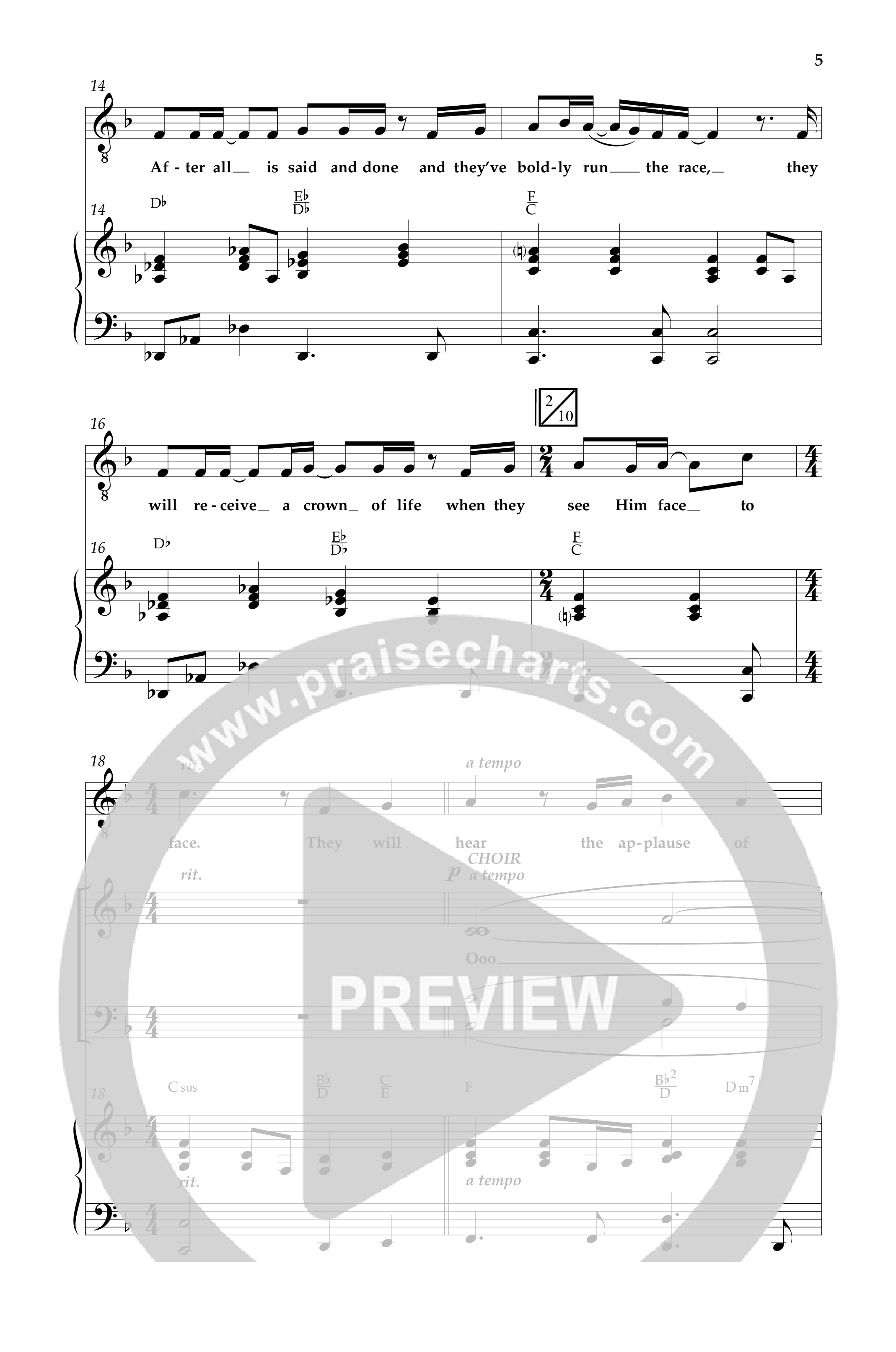The Applause Of Heaven (Choral Anthem SATB) Anthem (SATB/Piano) (Lifeway Choral / Arr. Cliff Duren)