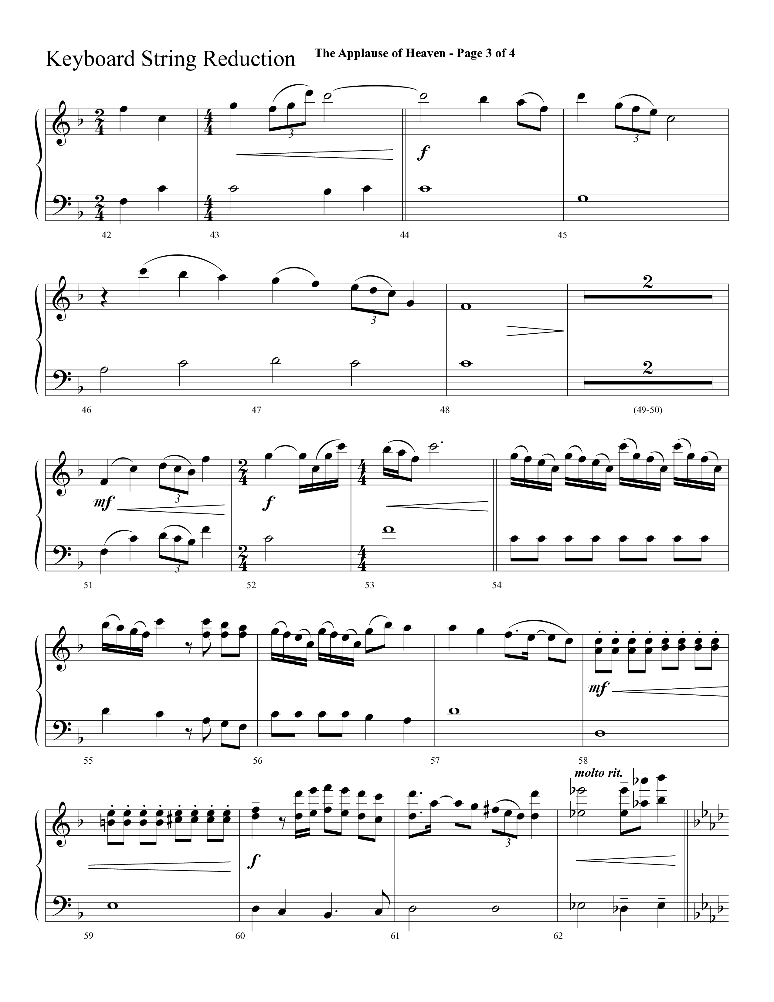The Applause Of Heaven (Choral Anthem SATB) String Reduction (Lifeway Choral / Arr. Cliff Duren)