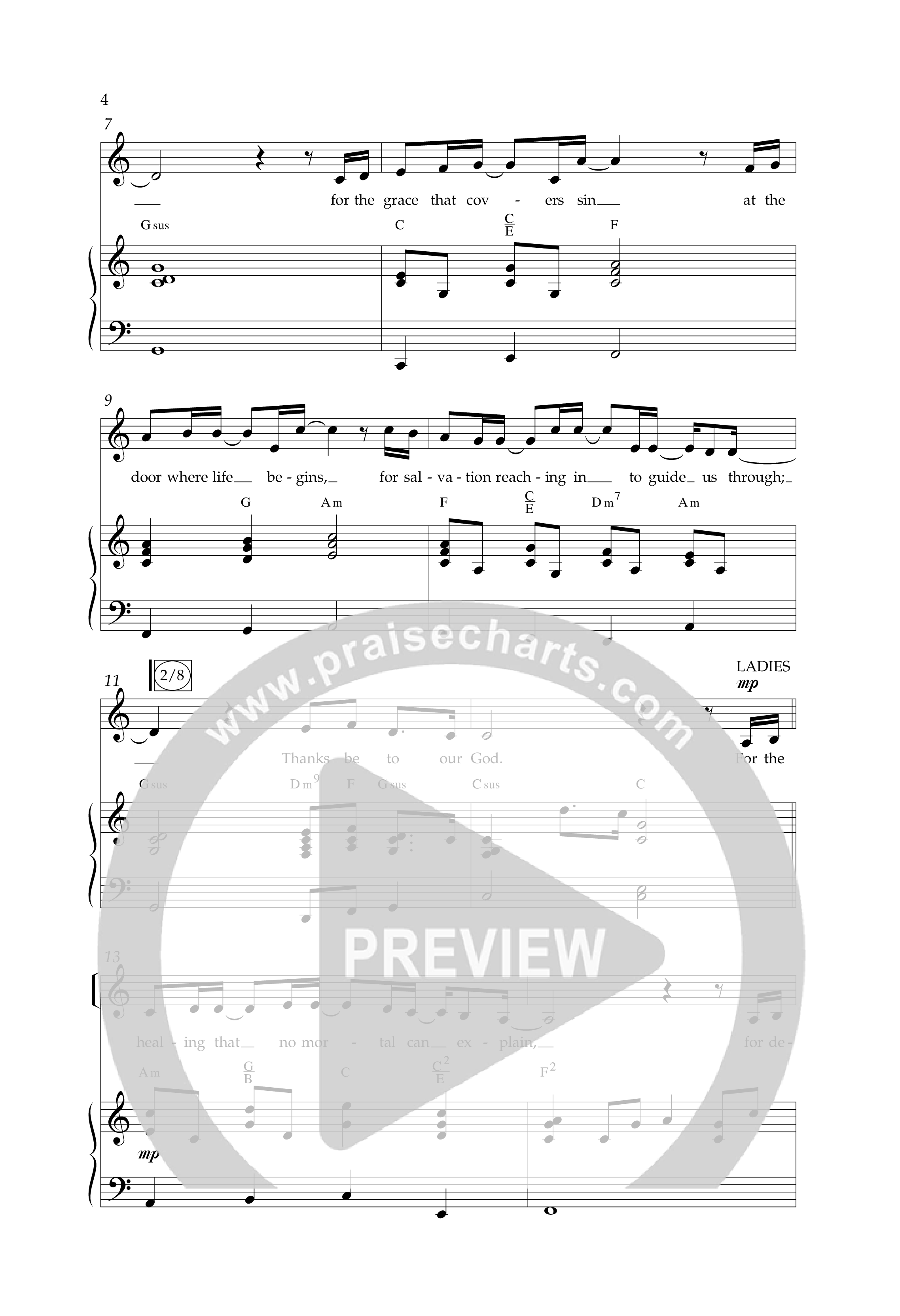 Thanks Be To Our God (Choral Anthem SATB) Anthem (SATB/Piano) (Lifeway Choral / Arr. Russell Mauldin)