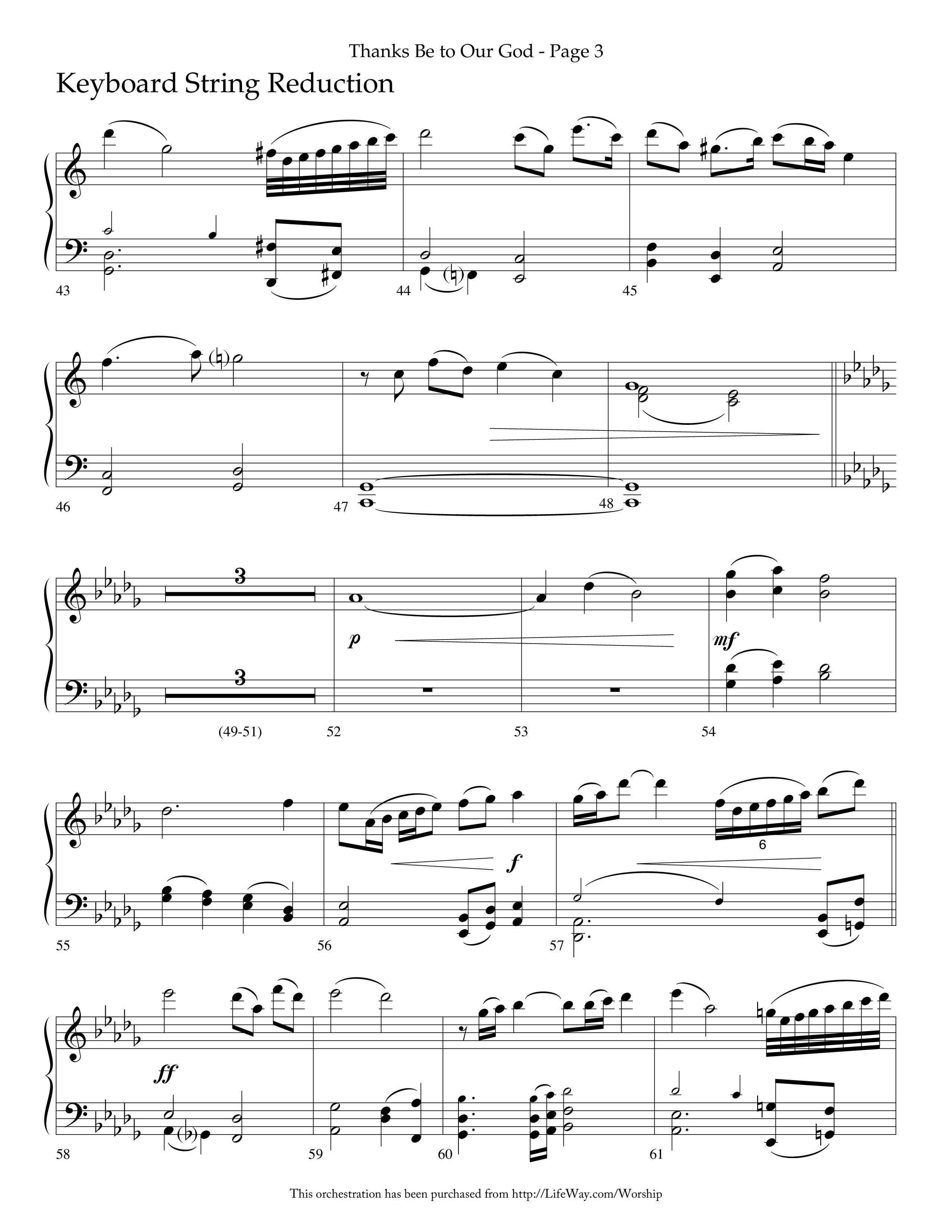 Thanks Be To Our God (Choral Anthem SATB) String Reduction (Lifeway Choral / Arr. Russell Mauldin)