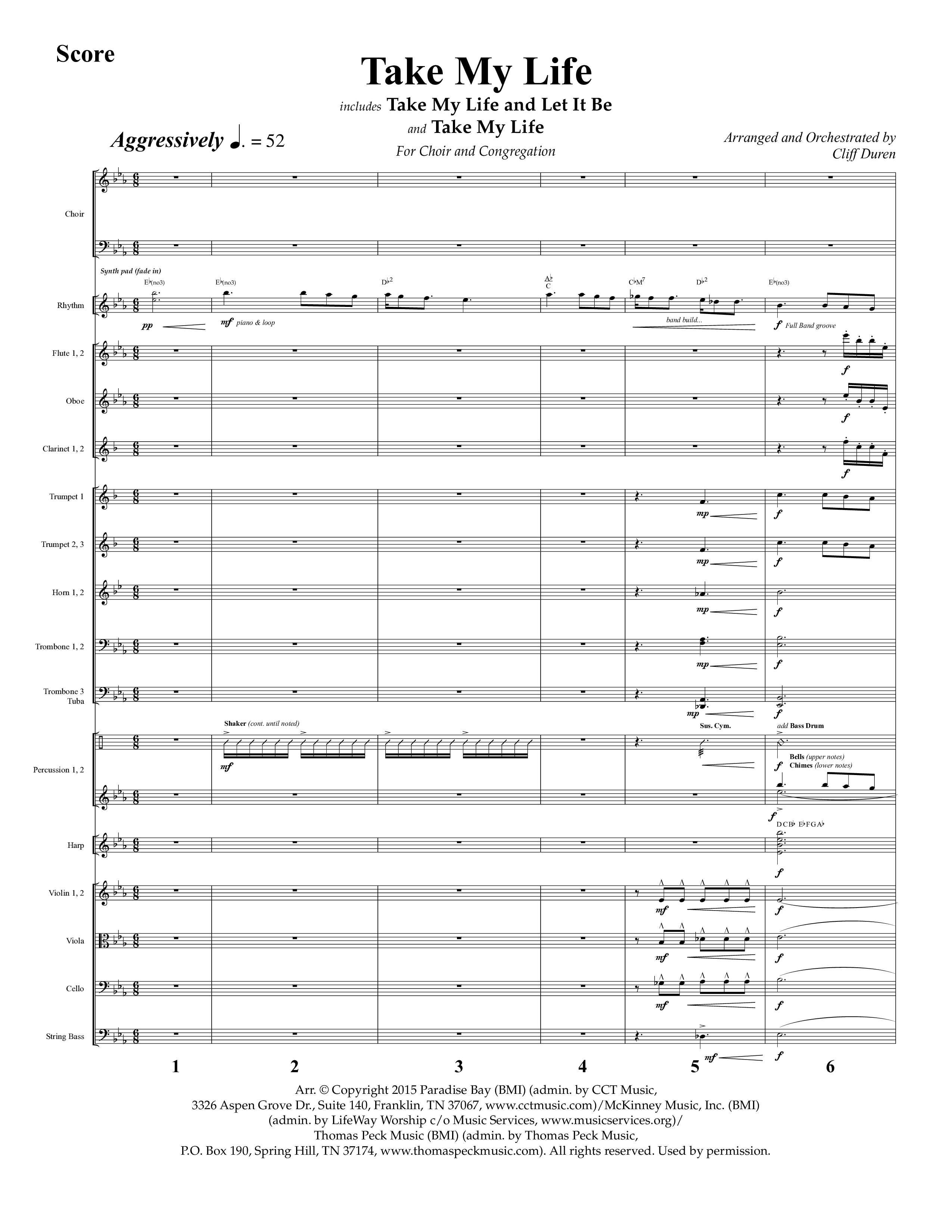 Take My Life (with Take My Life And Let It Be, Take My Life) (Choral Anthem SATB) Orchestration (Lifeway Choral / Arr. Cliff Duren)