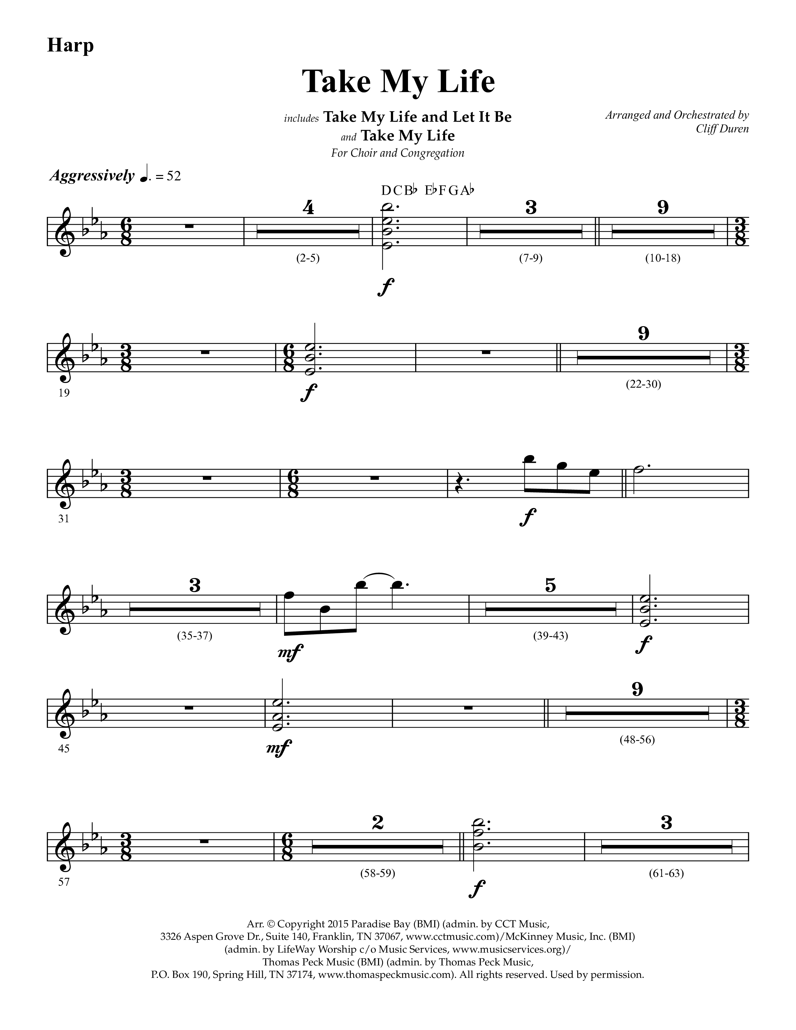Take My Life (with Take My Life And Let It Be, Take My Life) (Choral Anthem SATB) Harp (Lifeway Choral / Arr. Cliff Duren)