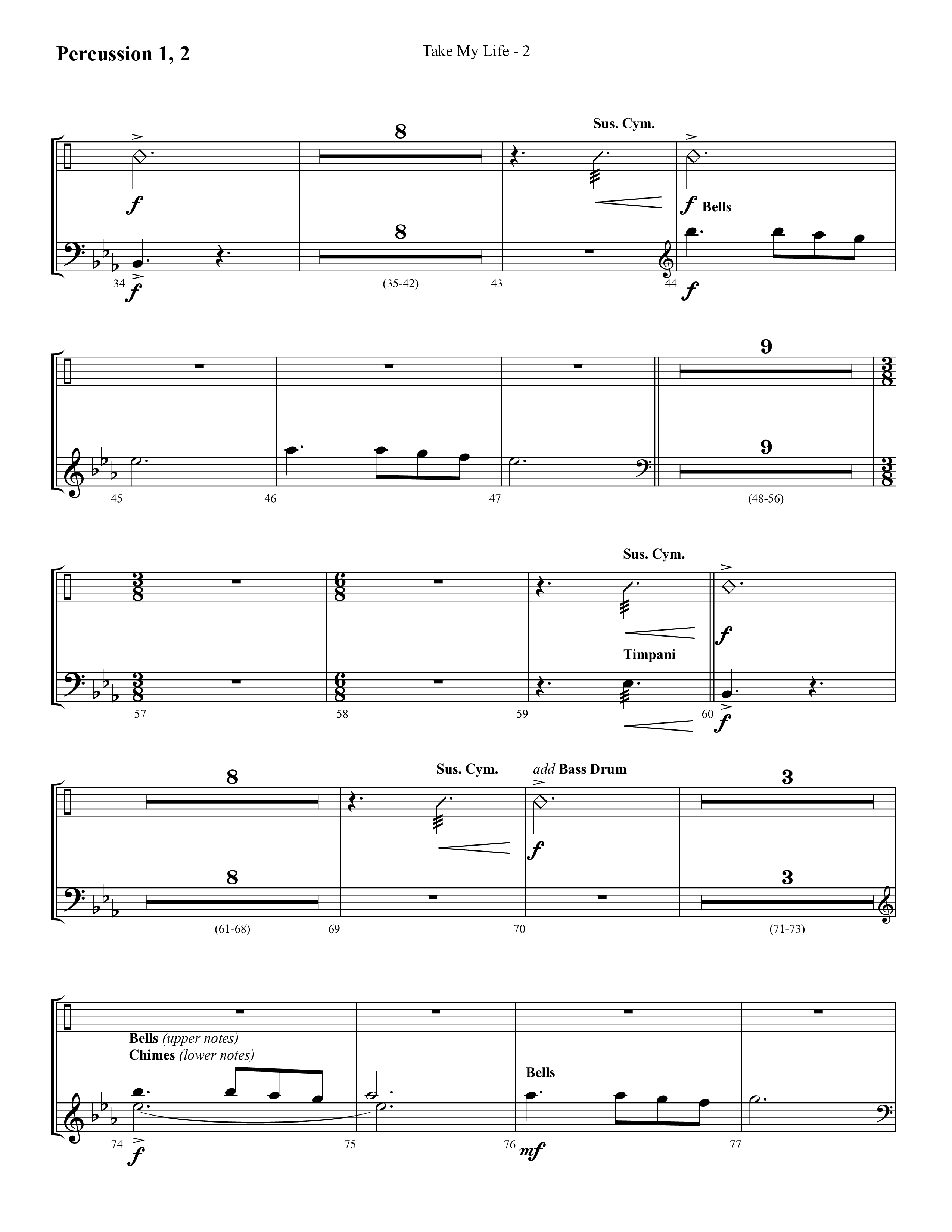 Take My Life (with Take My Life And Let It Be, Take My Life) (Choral Anthem SATB) Percussion 1/2 (Lifeway Choral / Arr. Cliff Duren)