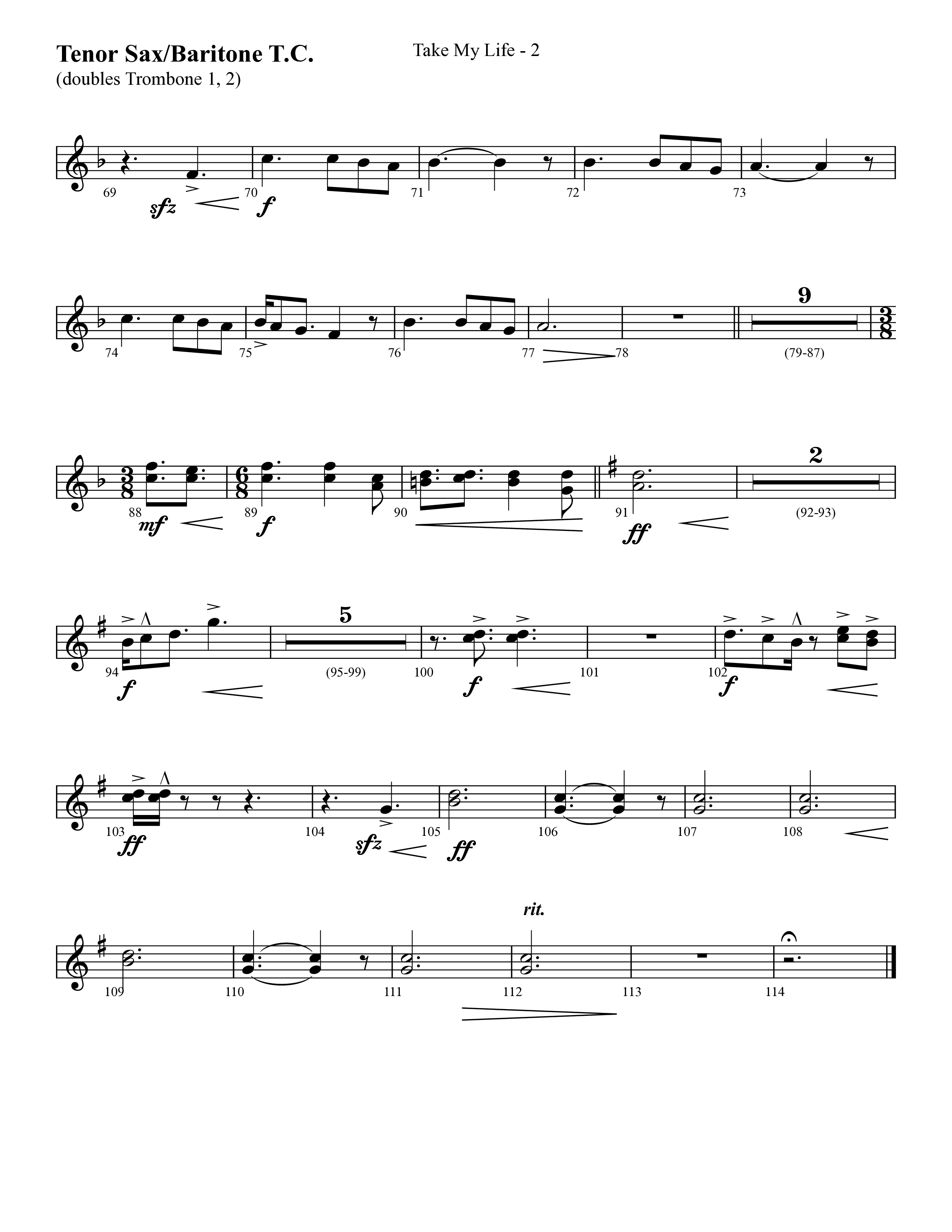 Take My Life (with Take My Life And Let It Be, Take My Life) (Choral Anthem SATB) Tenor Sax/Baritone T.C. (Lifeway Choral / Arr. Cliff Duren)