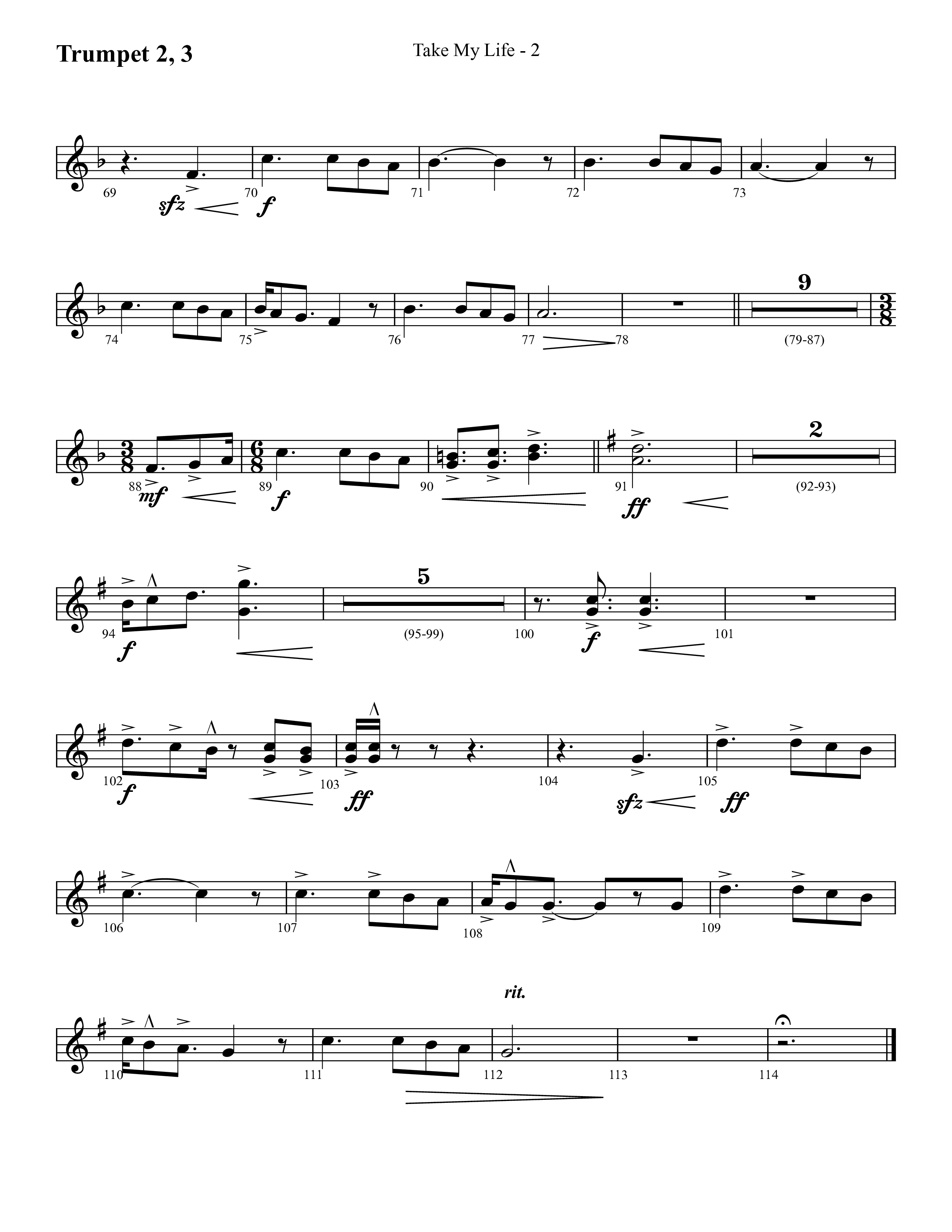 Take My Life (with Take My Life And Let It Be, Take My Life) (Choral Anthem SATB) Trumpet 2/3 (Lifeway Choral / Arr. Cliff Duren)
