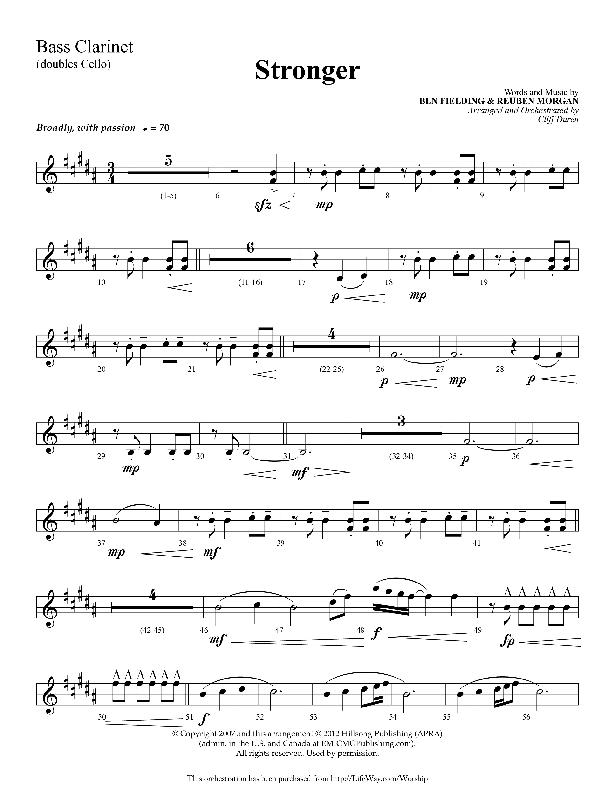 Stronger (Choral Anthem SATB) Bass Clarinet (Lifeway Choral / Arr. Cliff Duren)