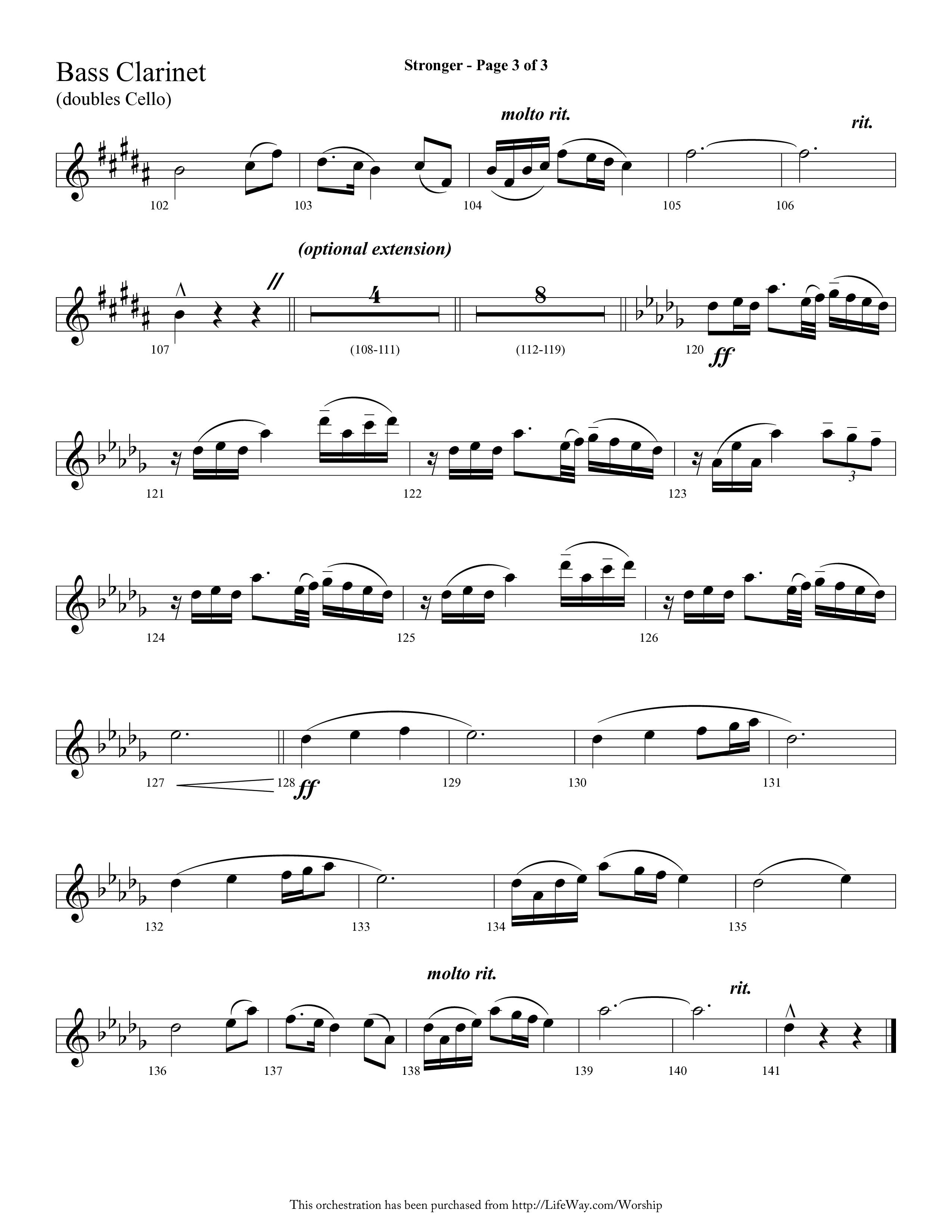 Stronger (Choral Anthem SATB) Bass Clarinet (Lifeway Choral / Arr. Cliff Duren)