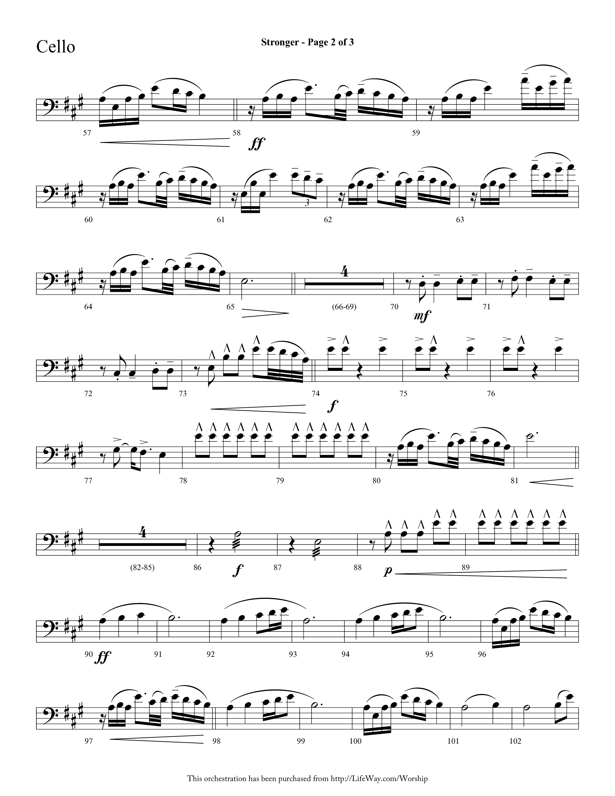 Stronger (Choral Anthem SATB) Cello (Lifeway Choral / Arr. Cliff Duren)
