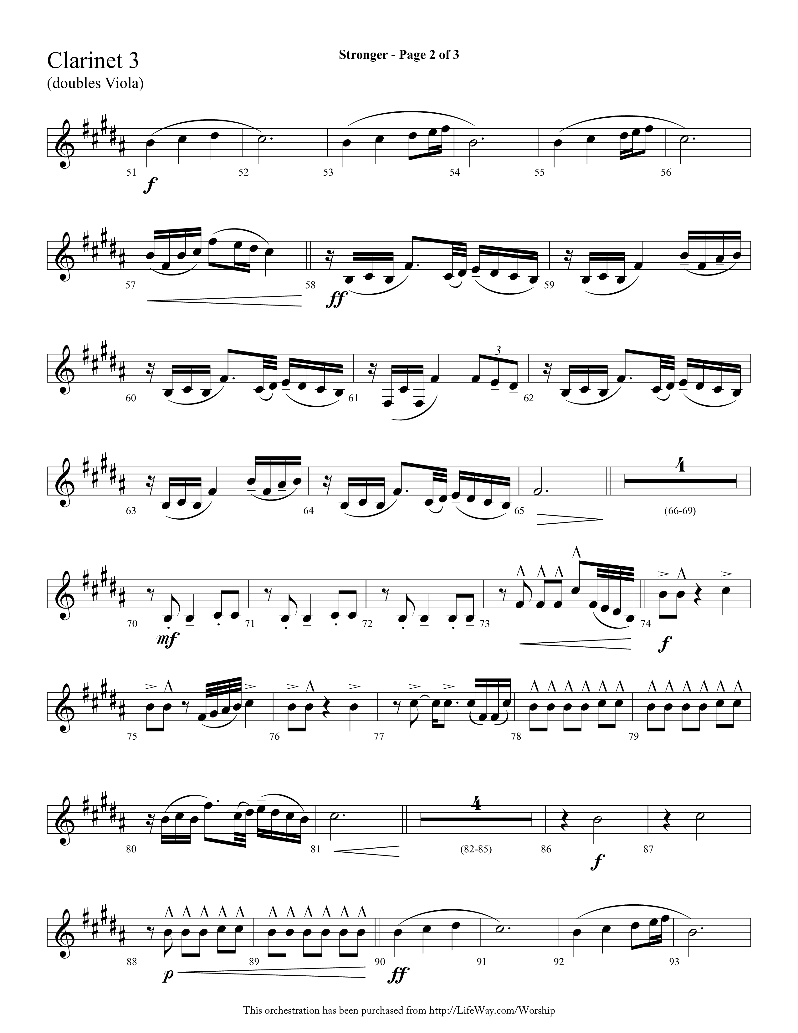 Stronger (Choral Anthem SATB) Clarinet 3 (Lifeway Choral / Arr. Cliff Duren)
