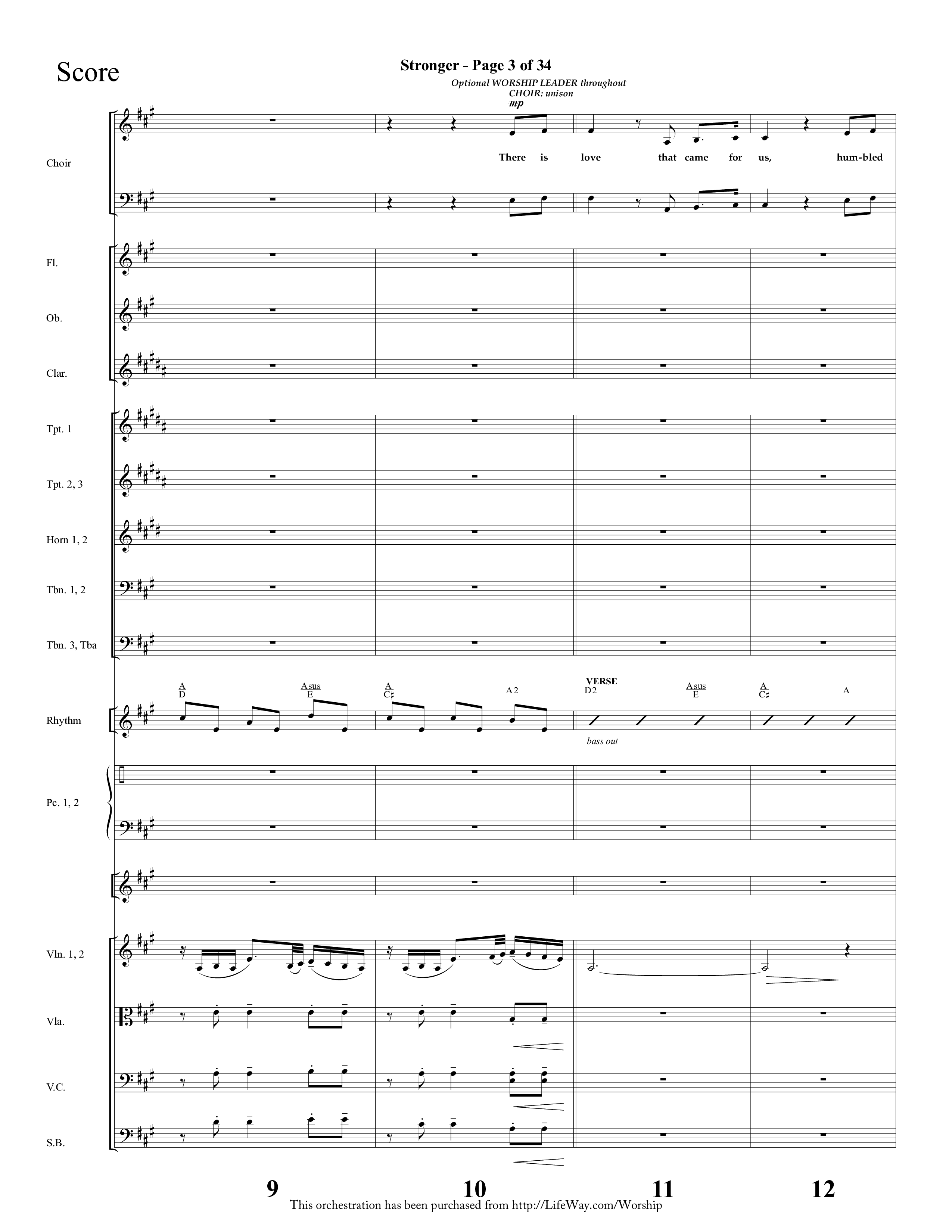 Stronger (Choral Anthem SATB) Conductor's Score (Lifeway Choral / Arr. Cliff Duren)