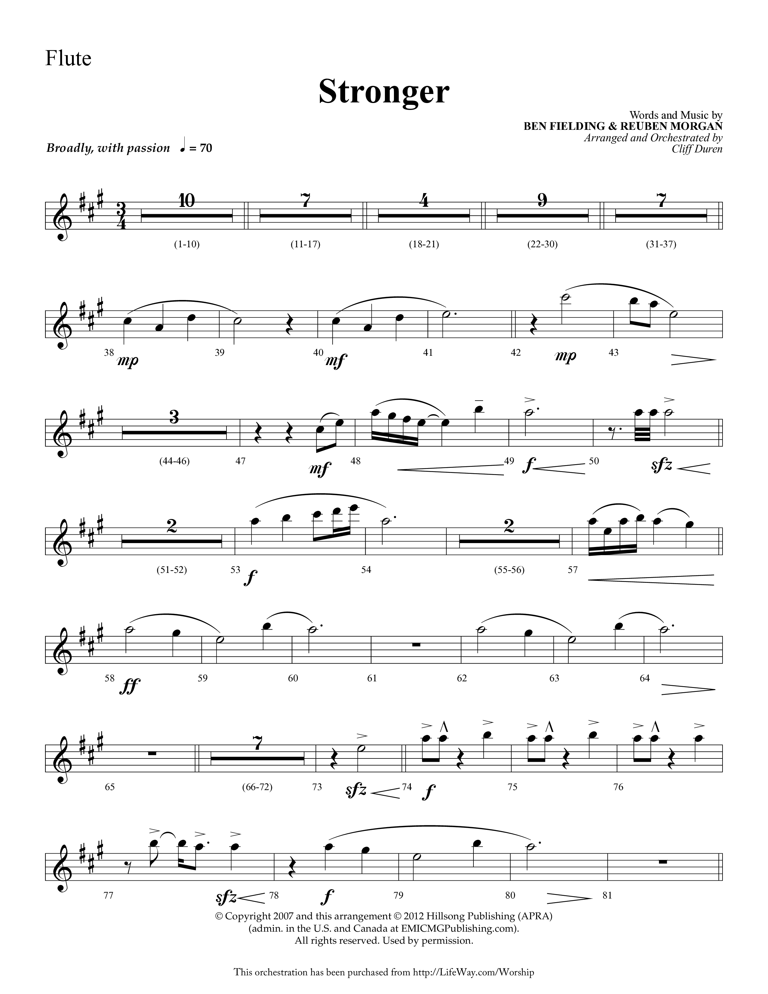 Stronger (Choral Anthem SATB) Flute (Lifeway Choral / Arr. Cliff Duren)