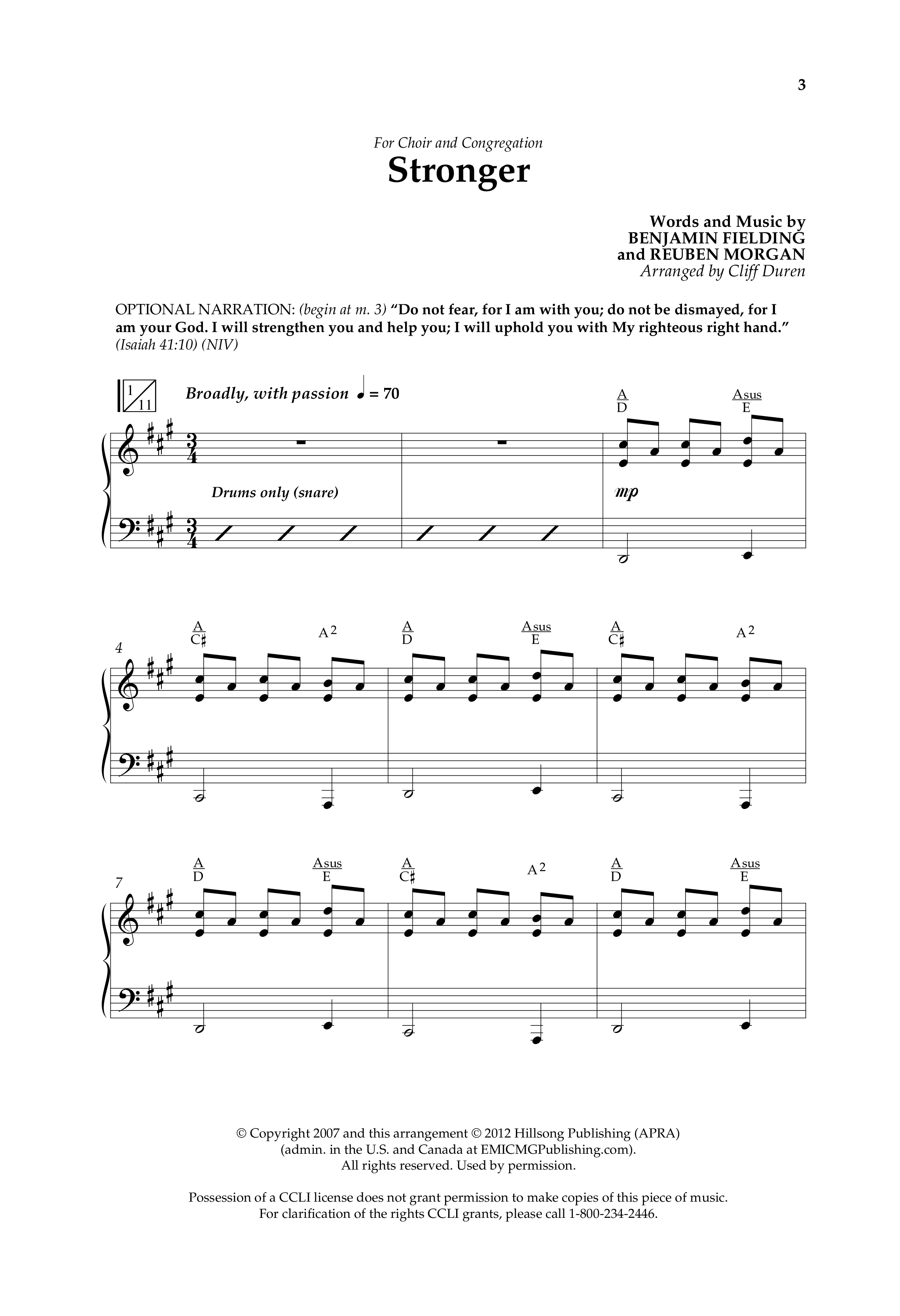 Stronger (Choral Anthem SATB) Anthem (SATB/Piano) (Lifeway Choral / Arr. Cliff Duren)