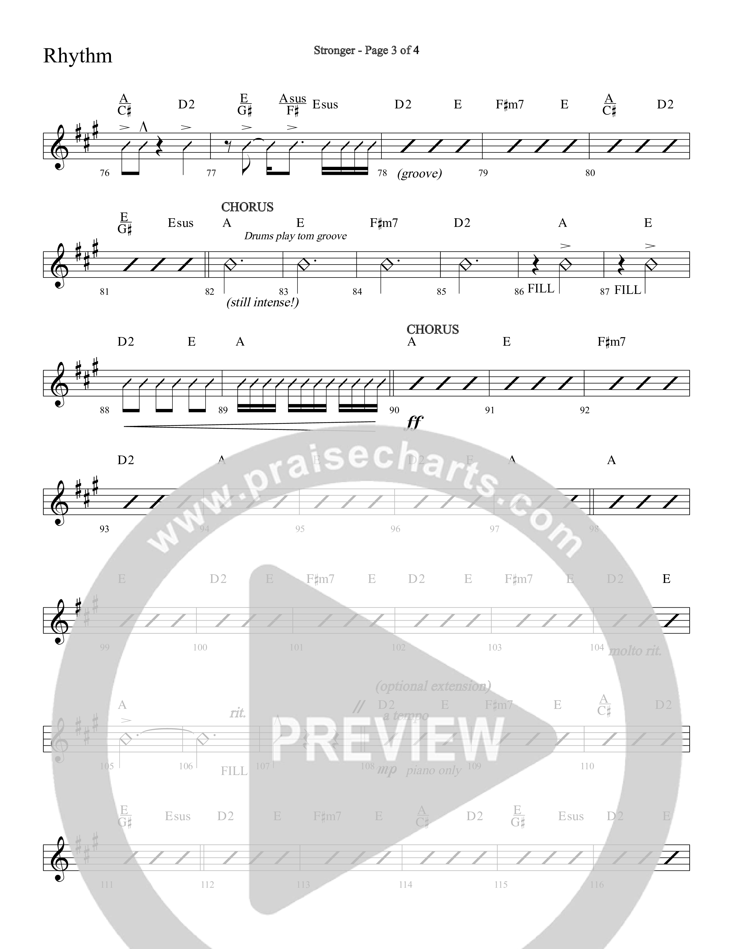 Stronger (Choral Anthem SATB) Lead Melody & Rhythm (Lifeway Choral / Arr. Cliff Duren)