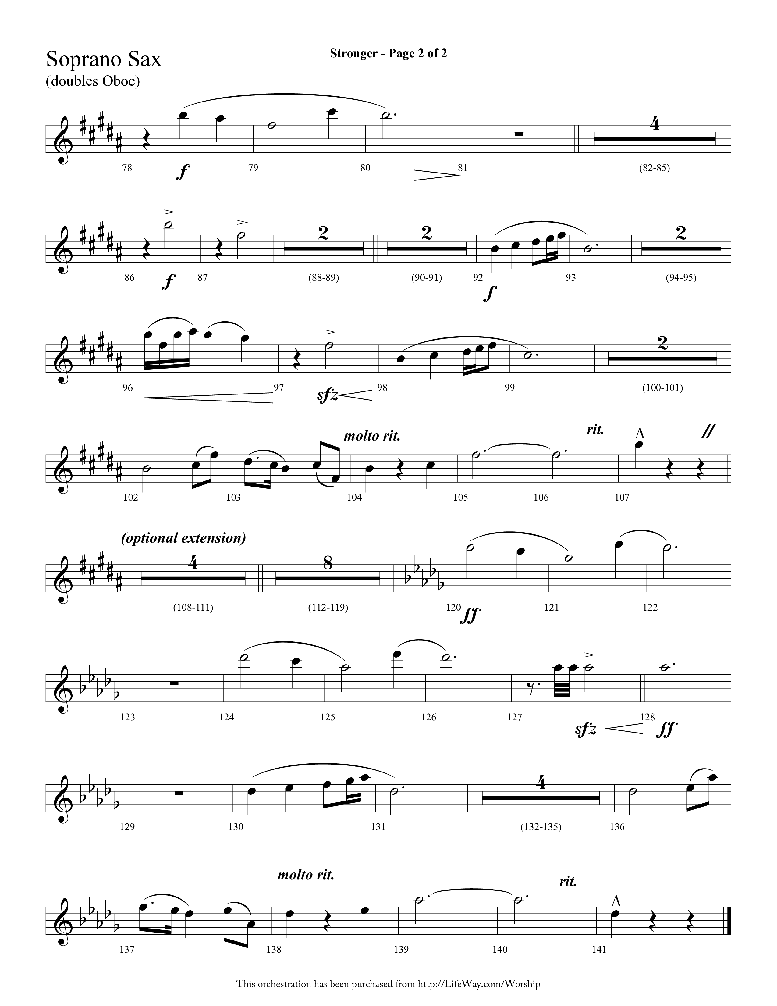 Stronger (Choral Anthem SATB) Soprano Sax (Lifeway Choral / Arr. Cliff Duren)
