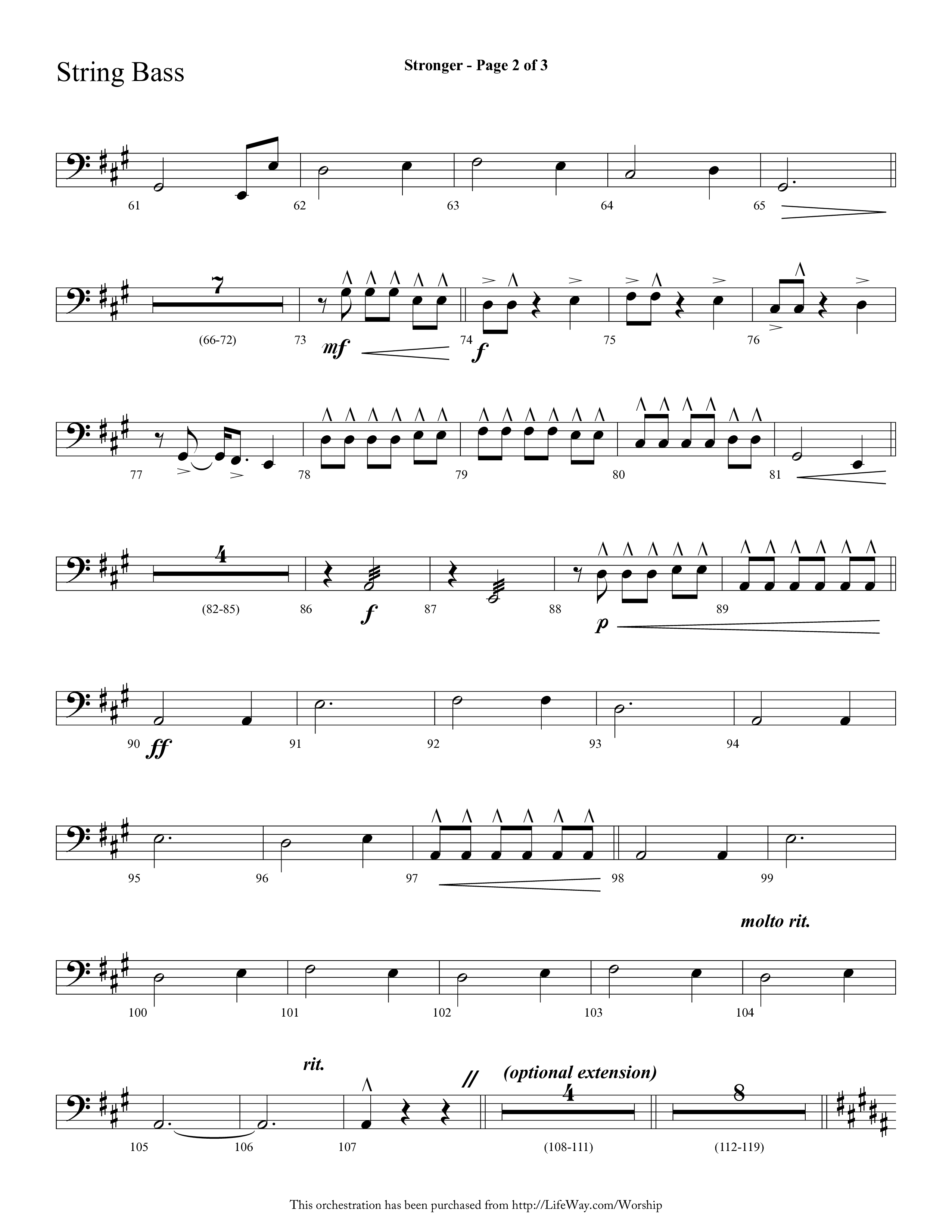 Stronger (Choral Anthem SATB) String Bass (Lifeway Choral / Arr. Cliff Duren)