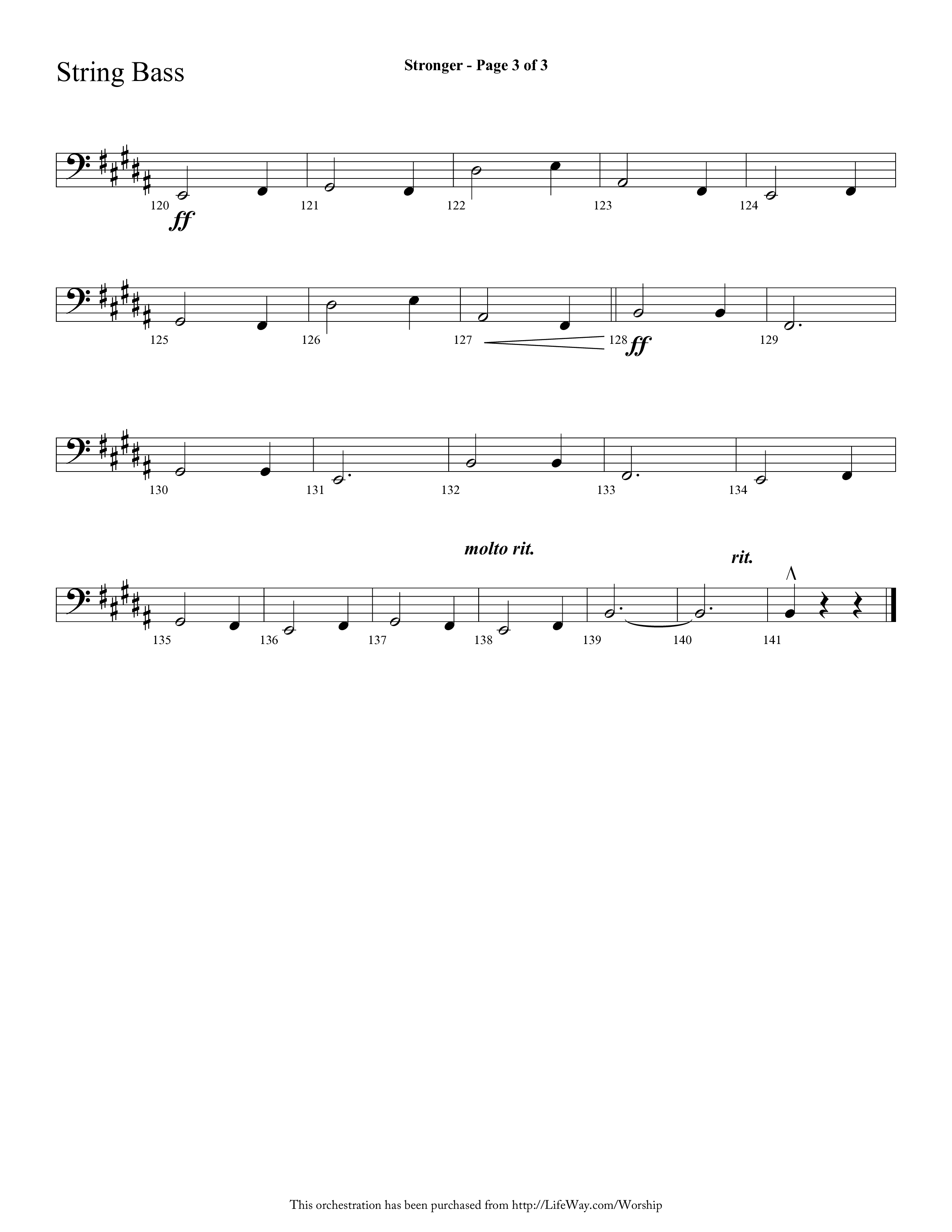 Stronger (Choral Anthem SATB) String Bass (Lifeway Choral / Arr. Cliff Duren)