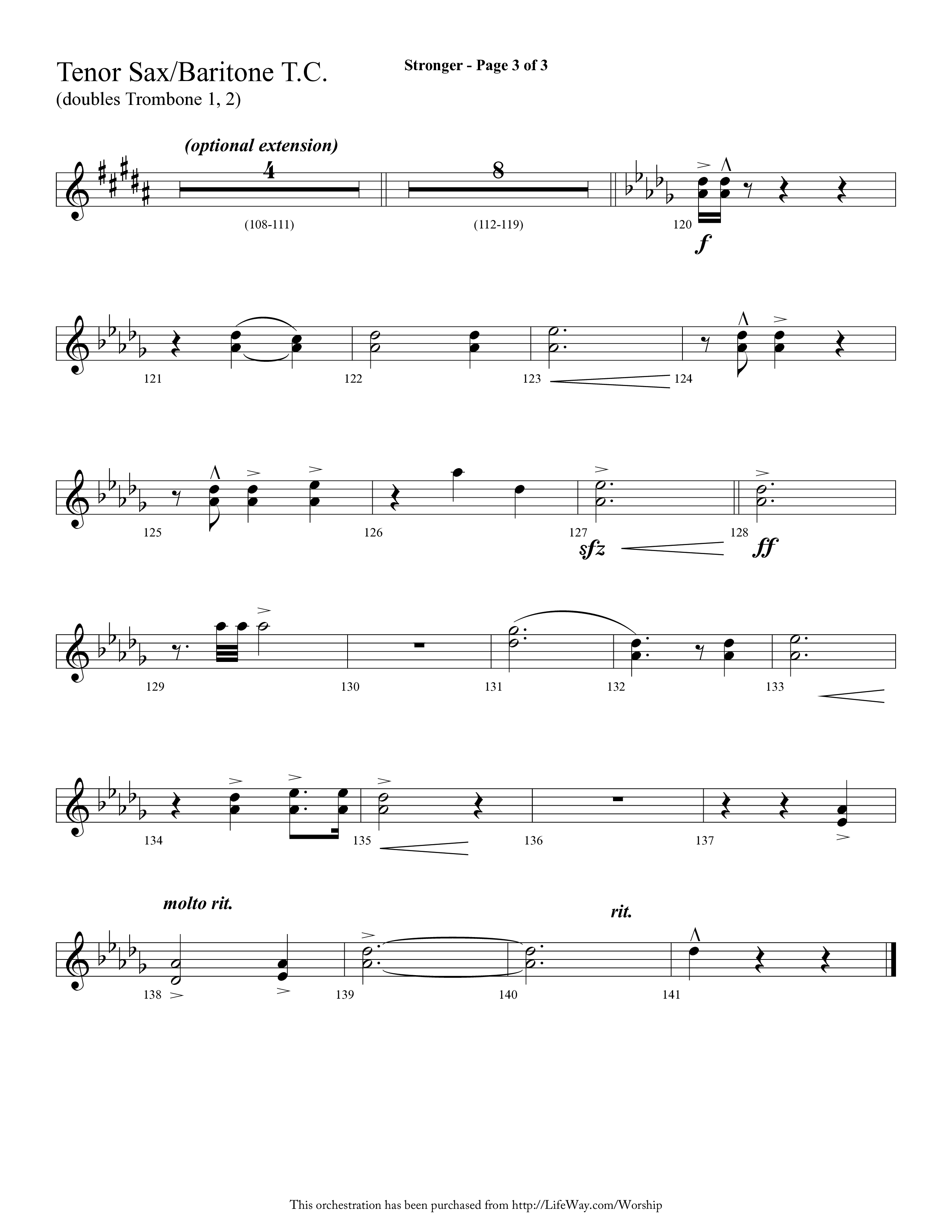 Stronger (Choral Anthem SATB) Tenor Sax/Baritone T.C. (Lifeway Choral / Arr. Cliff Duren)