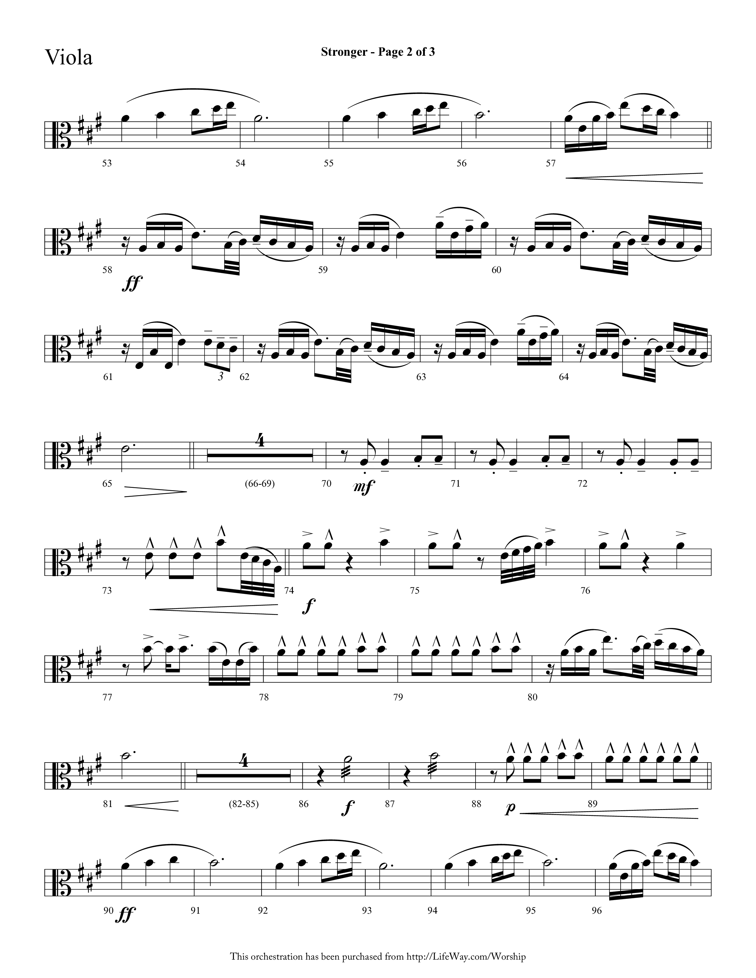 Stronger (Choral Anthem SATB) Viola (Lifeway Choral / Arr. Cliff Duren)
