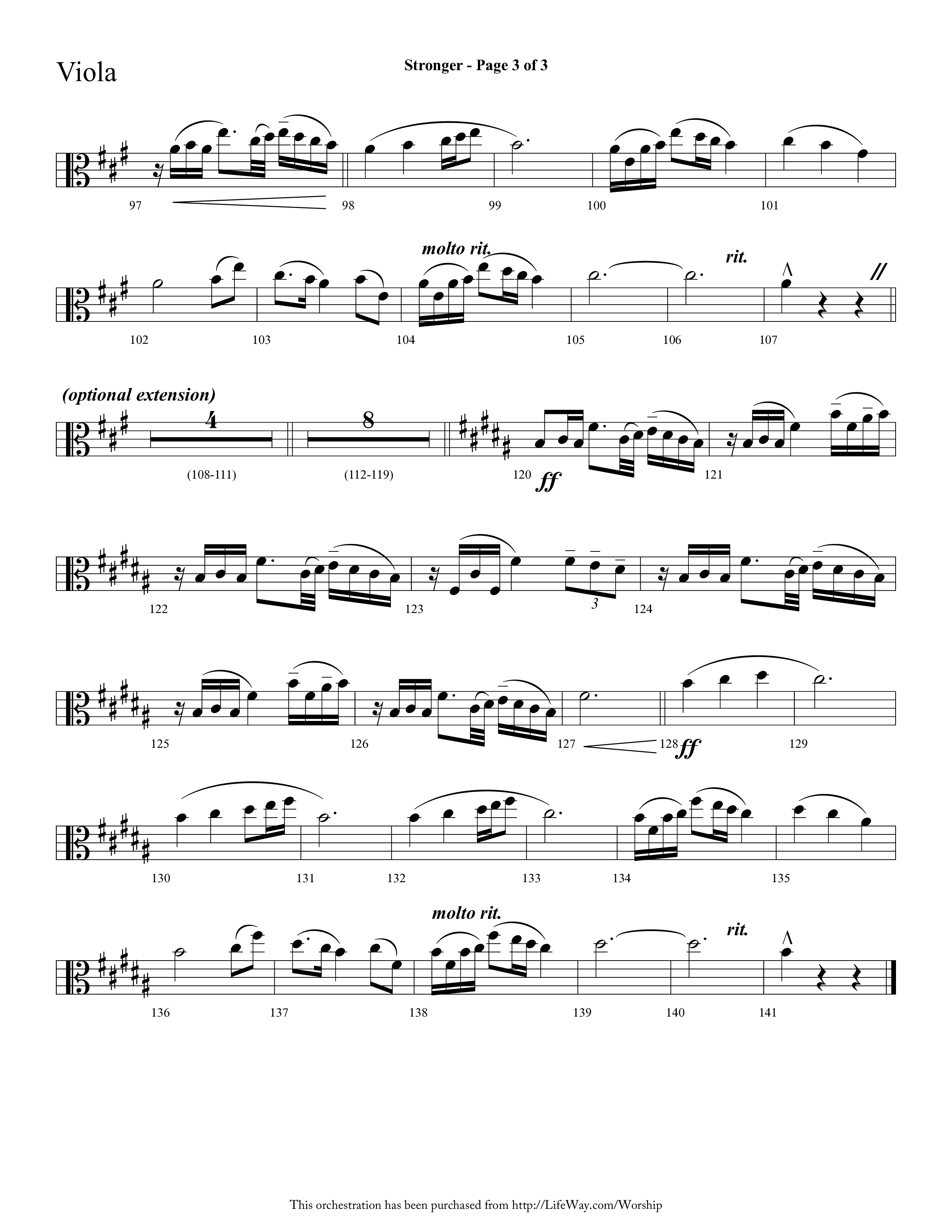 Stronger (Choral Anthem SATB) Viola (Lifeway Choral / Arr. Cliff Duren)