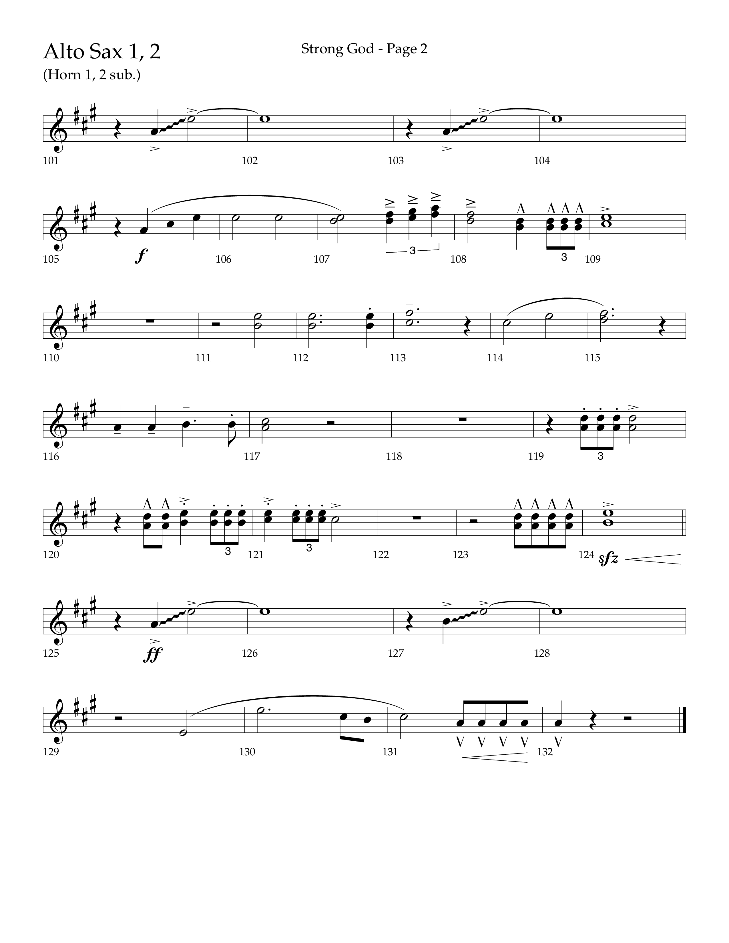 Strong God (Choral Anthem SATB) Alto Sax 1/2 (Lifeway Choral / Arr. Craig Adams / Arr. Bruce Cokeroft / Orch. Craig Adams)