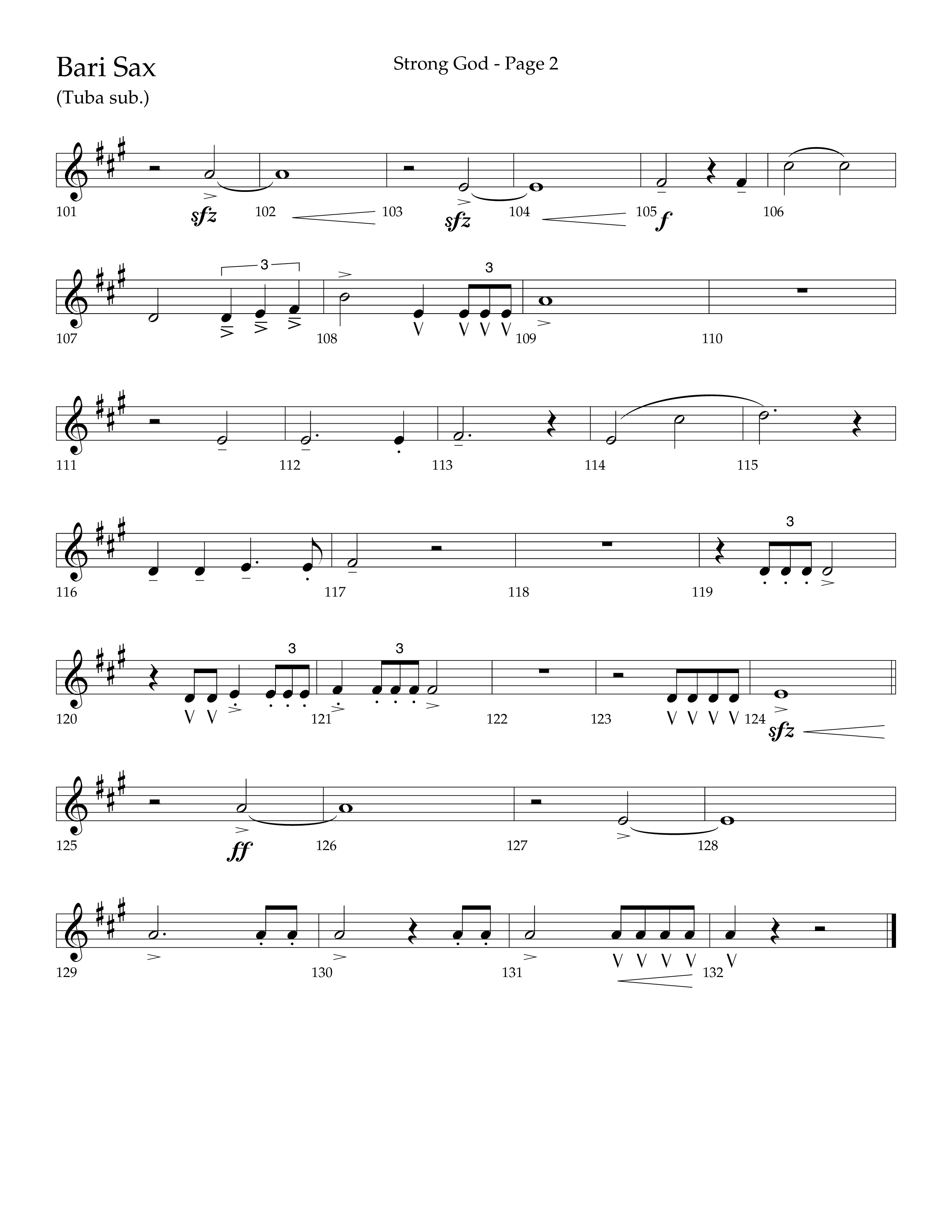Strong God (Choral Anthem SATB) Bari Sax (Lifeway Choral / Arr. Craig Adams / Arr. Bruce Cokeroft / Orch. Craig Adams)