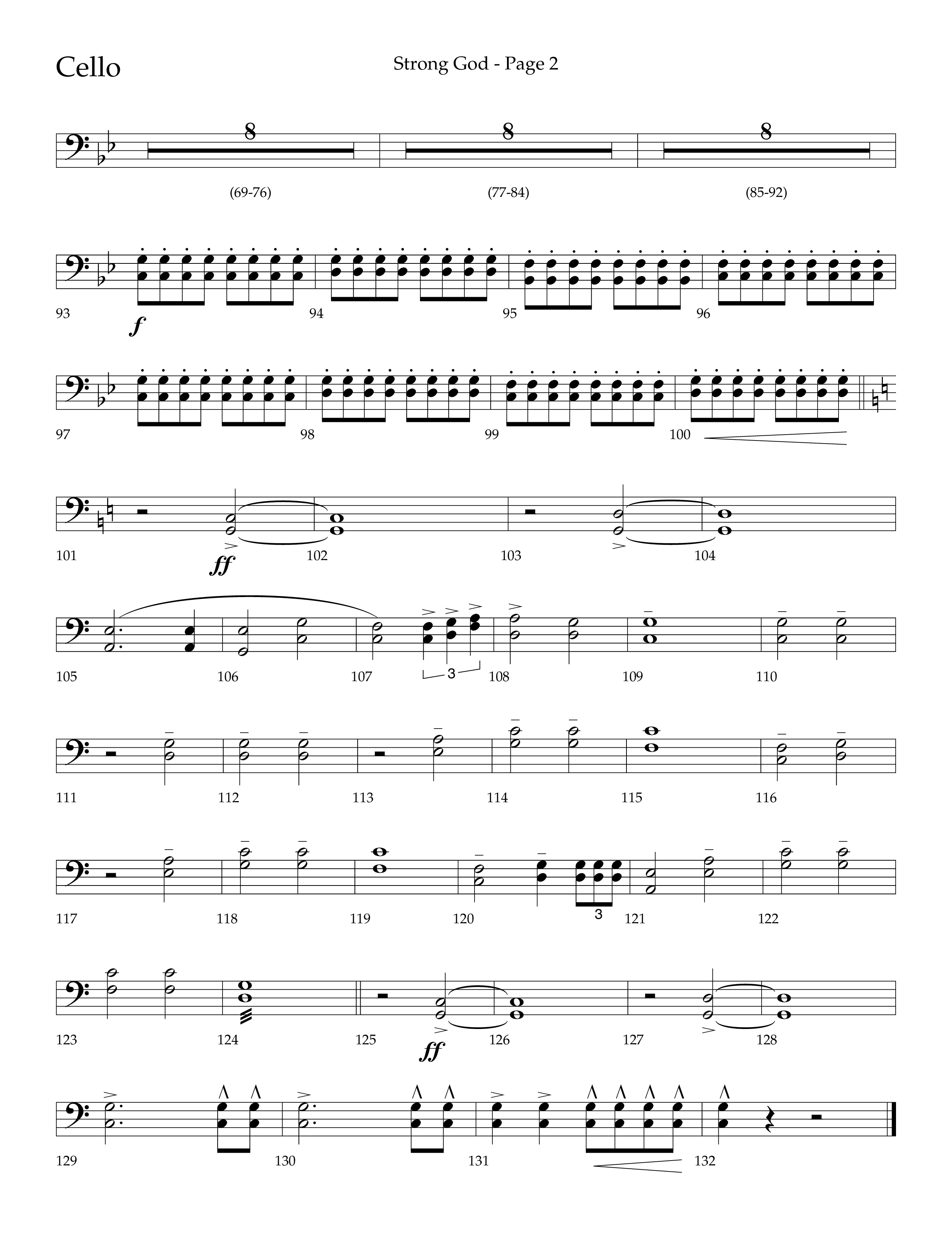 Strong God (Choral Anthem SATB) Cello (Lifeway Choral / Arr. Craig Adams / Arr. Bruce Cokeroft / Orch. Craig Adams)