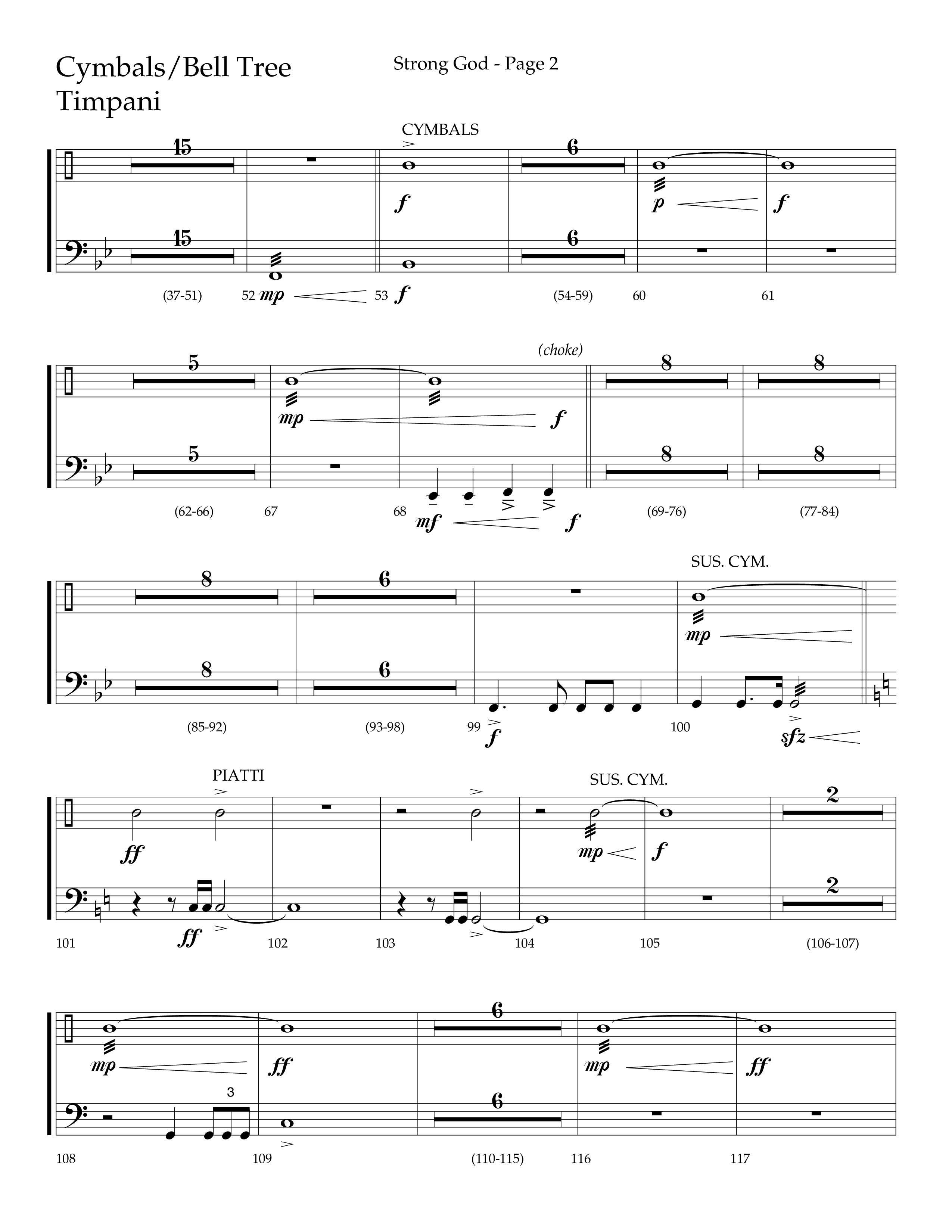 Strong God (Choral Anthem SATB) Cymbals (Lifeway Choral / Arr. Craig Adams / Arr. Bruce Cokeroft / Orch. Craig Adams)