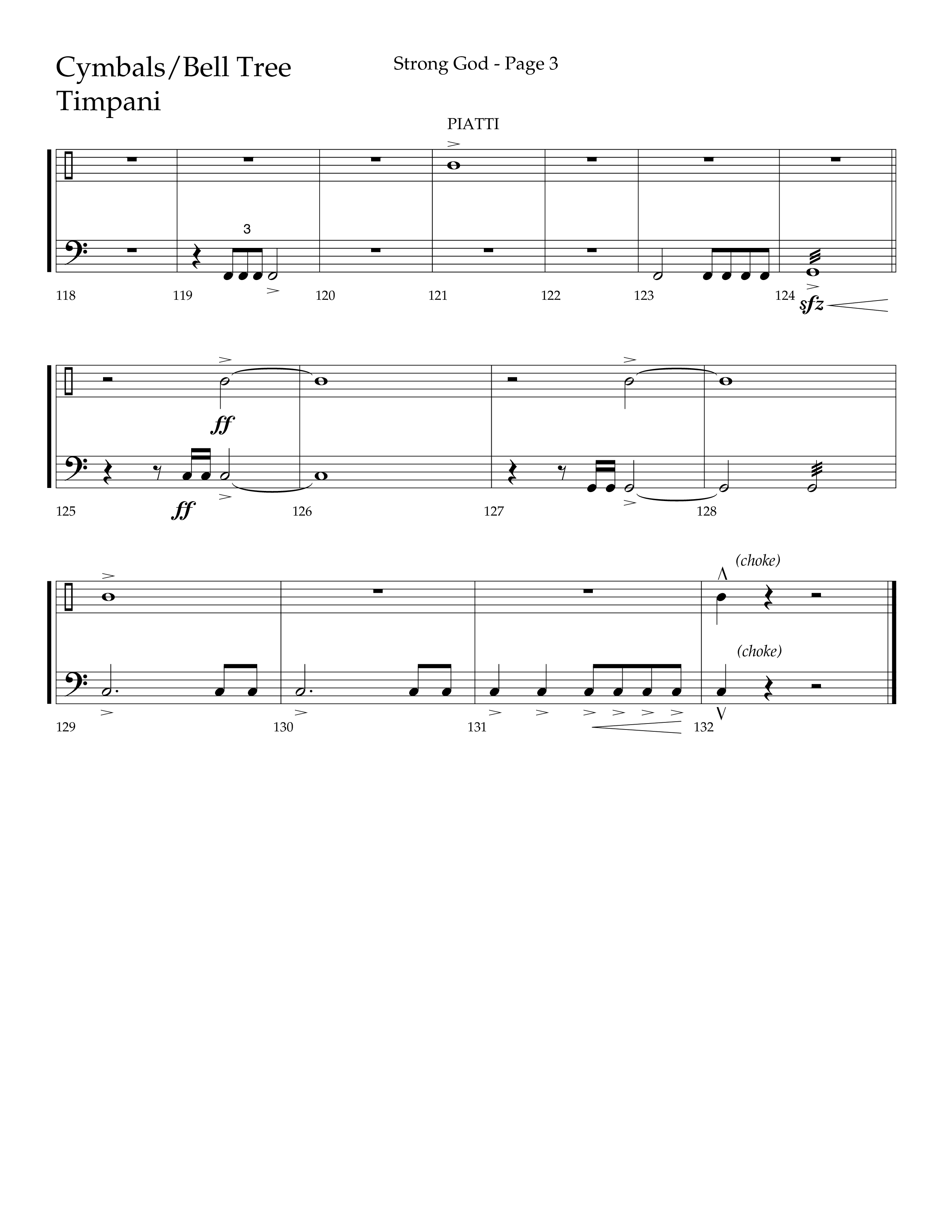 Strong God (Choral Anthem SATB) Cymbals (Lifeway Choral / Arr. Craig Adams / Arr. Bruce Cokeroft / Orch. Craig Adams)