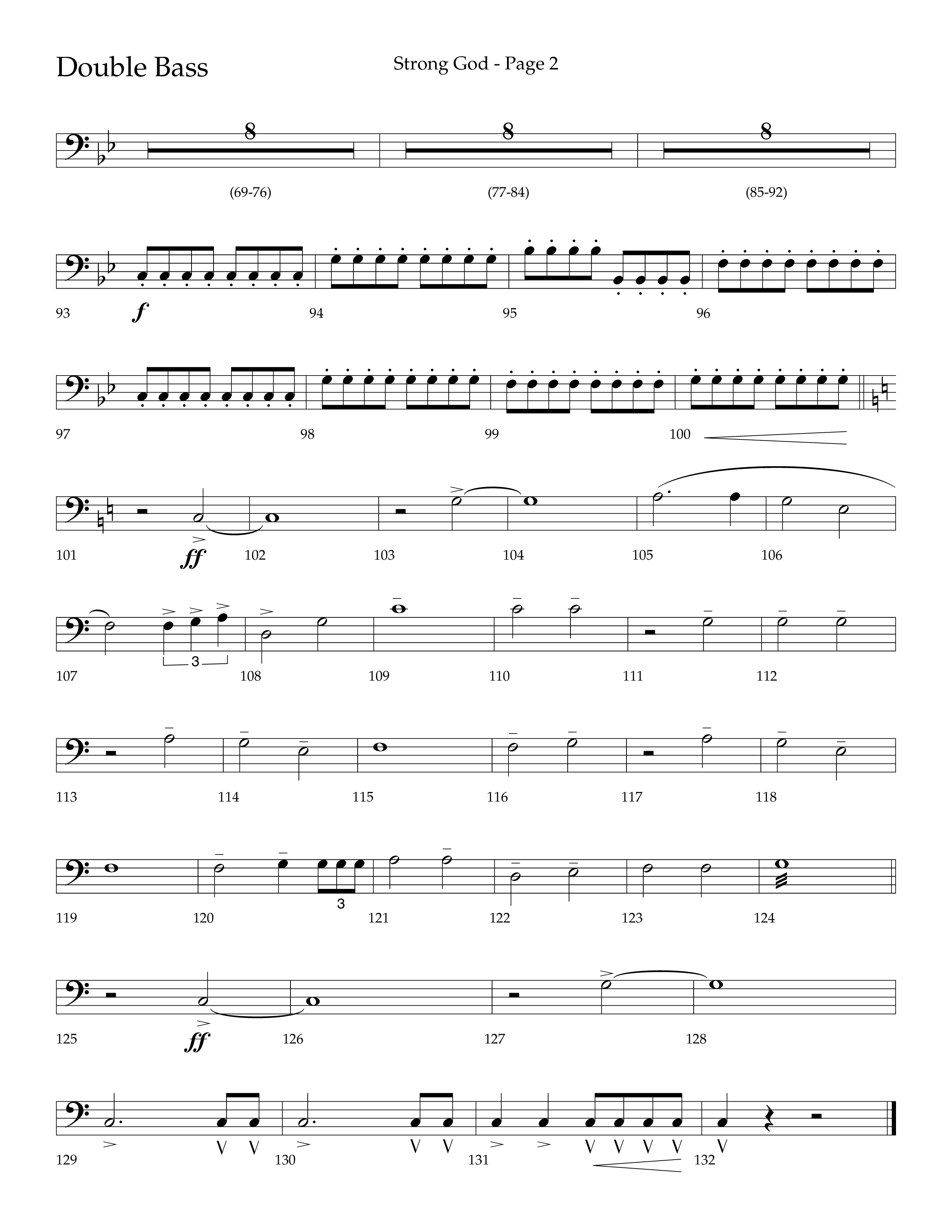 Strong God (Choral Anthem SATB) Double Bass (Lifeway Choral / Arr. Craig Adams / Arr. Bruce Cokeroft / Orch. Craig Adams)